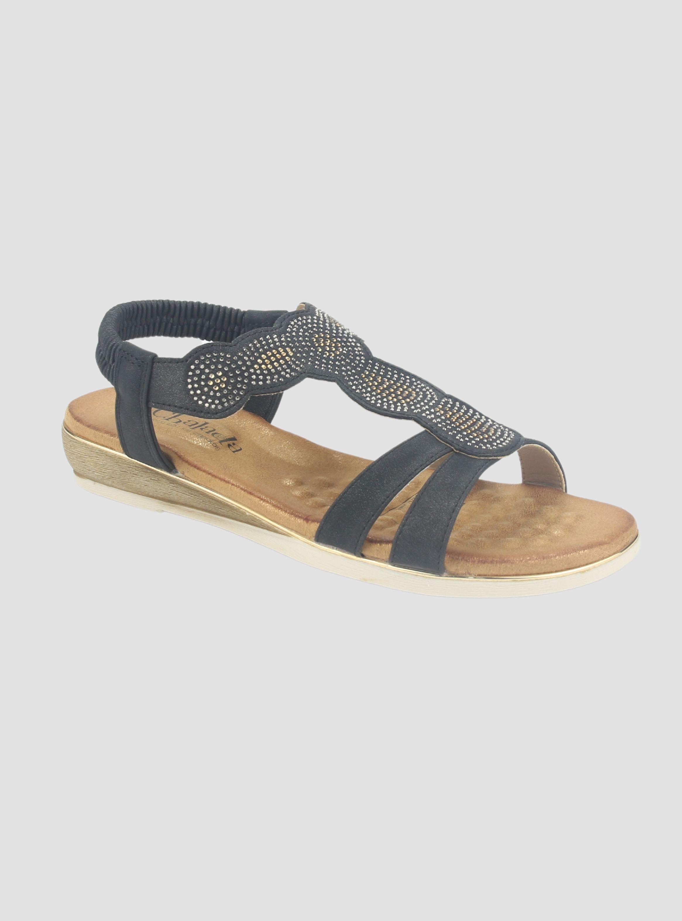 Sandalia Chalada Mujer Alka-1 Negro Plano-2