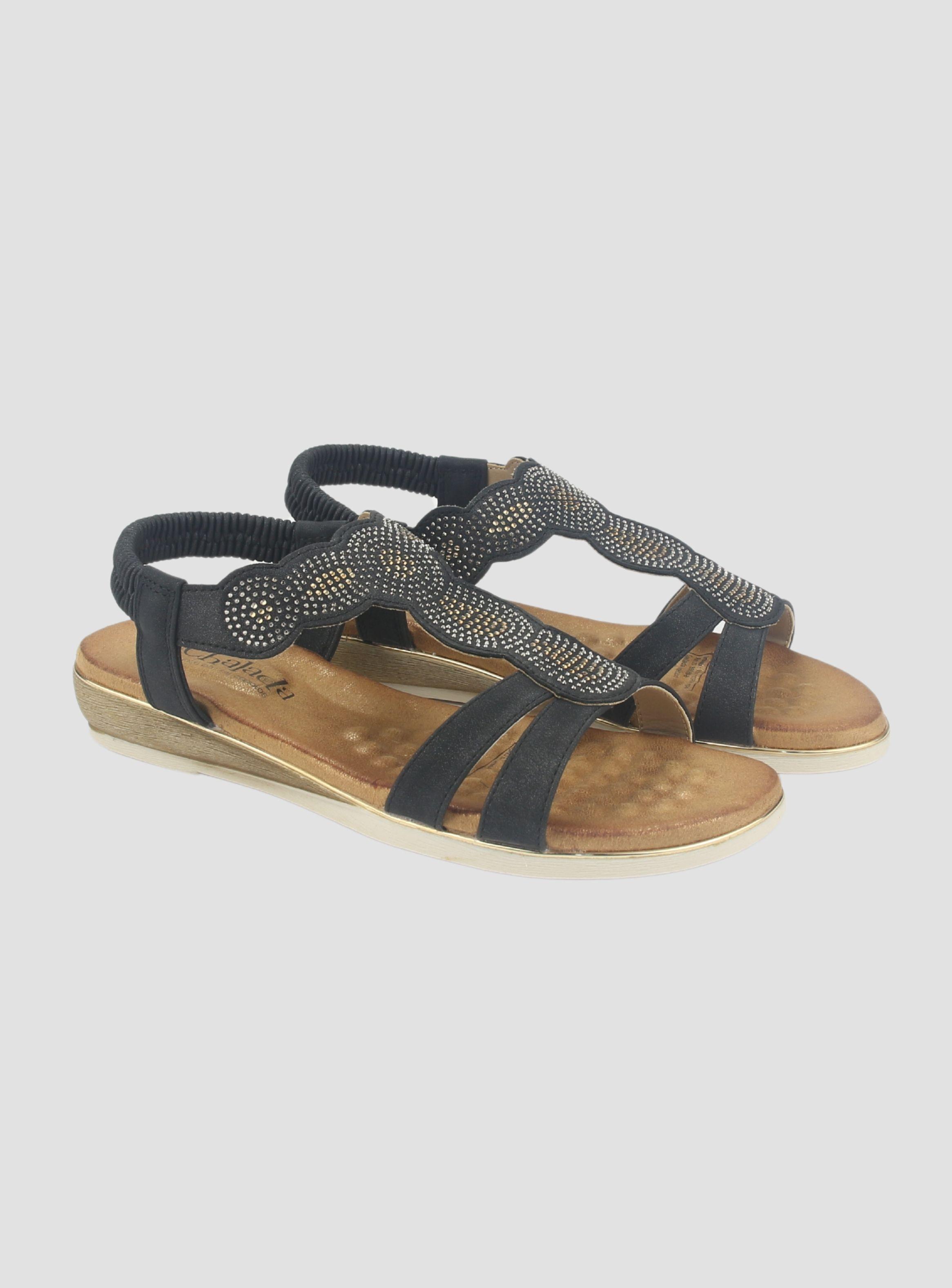 Sandalia Chalada Mujer Alka-1 Negro Plano-4