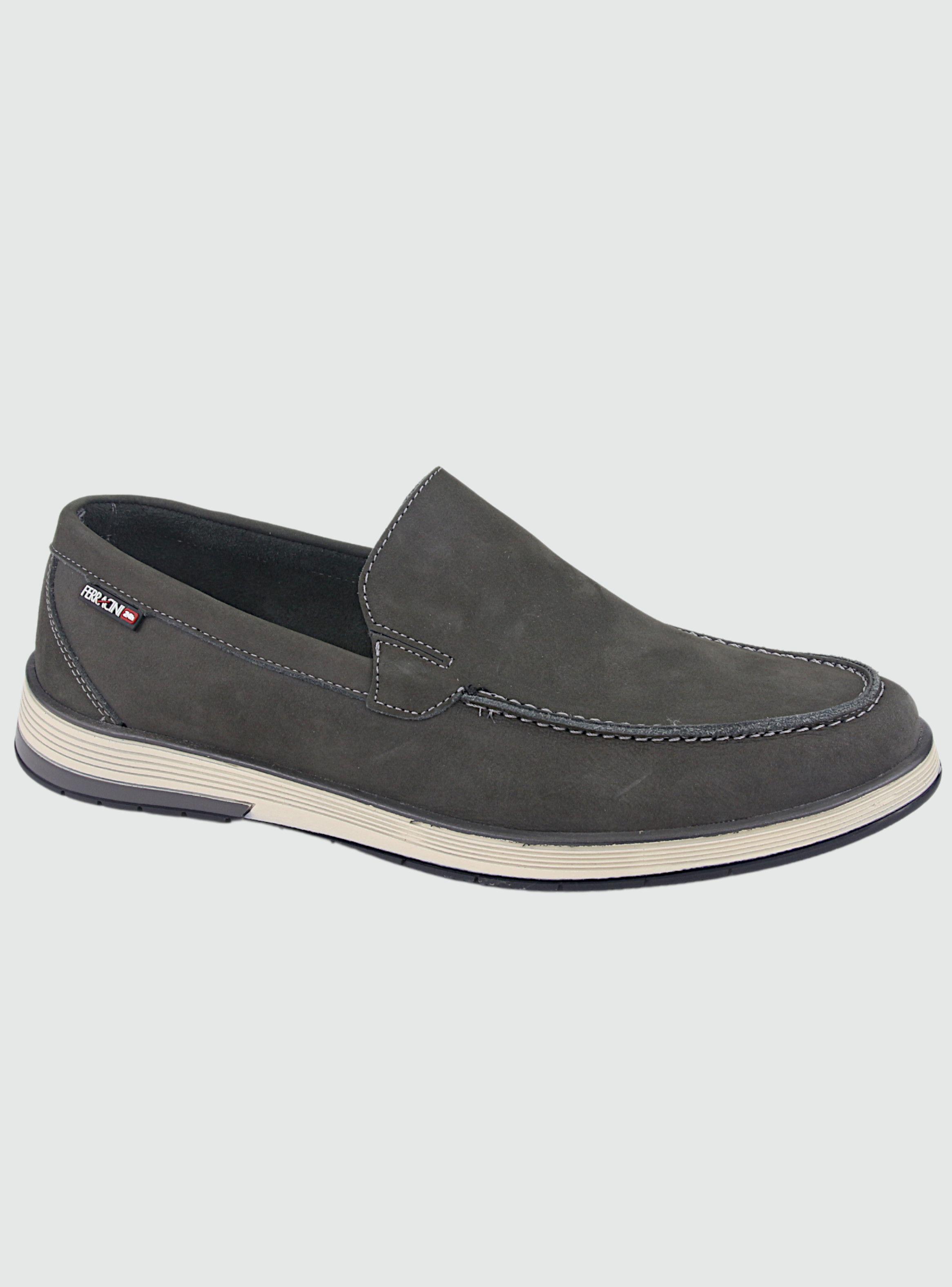 Mocasin Ferracini Hombre 6987 Gris Casual-0