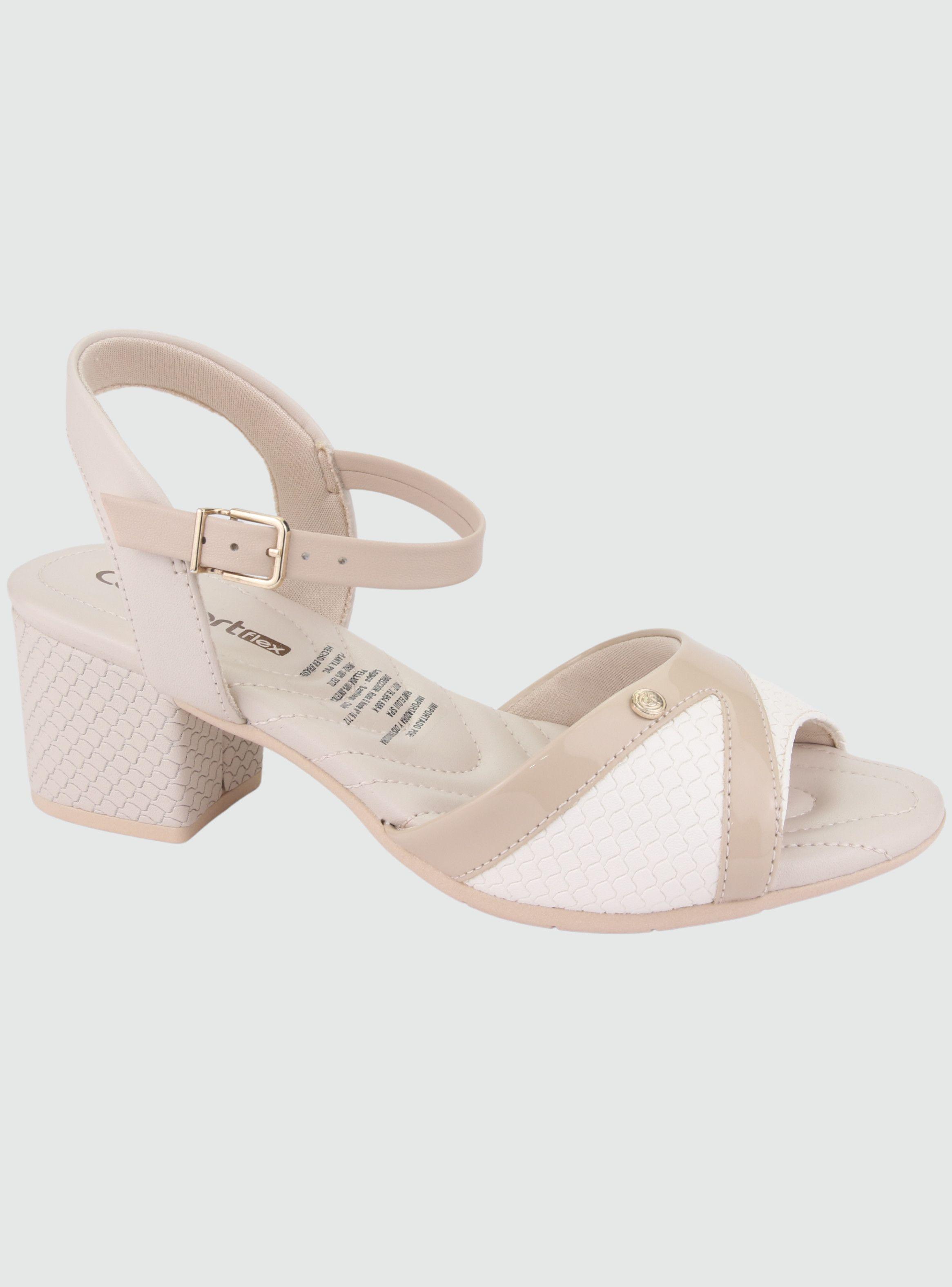 Sandalia Comfortflex Mujer 2257402 Beige Moda-0