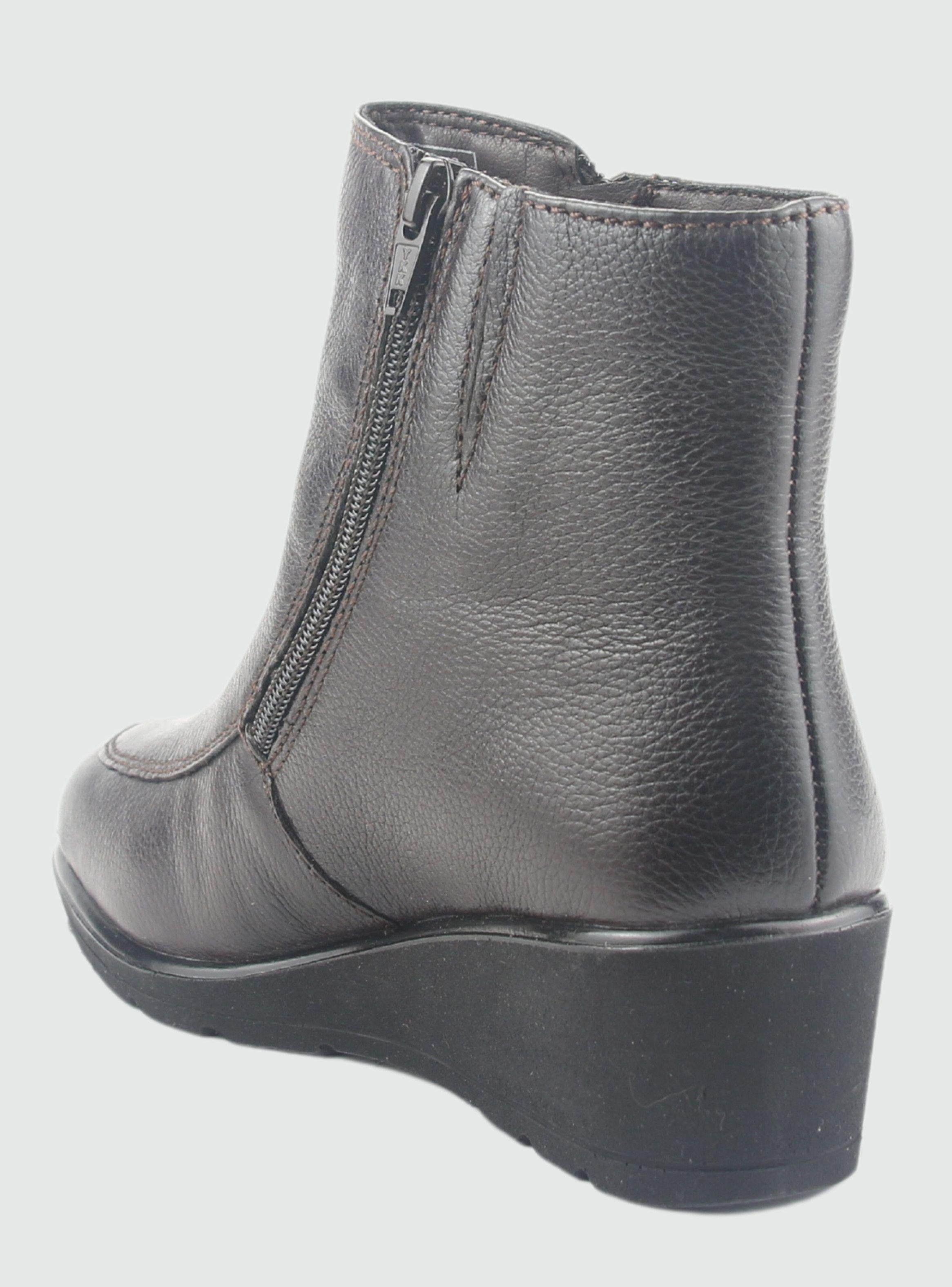 Botin de Cuero Mujer Casual Café Maqui-3