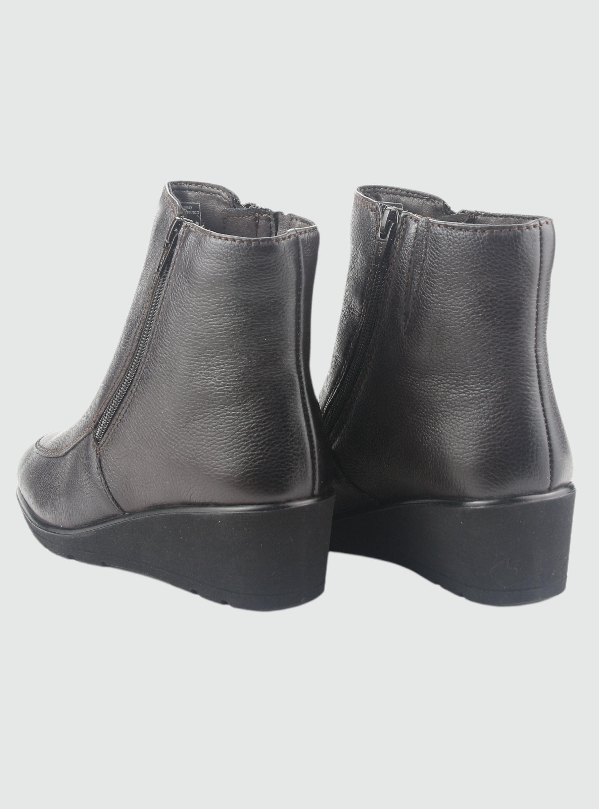 Botin de Cuero Mujer Casual Café Maqui-5