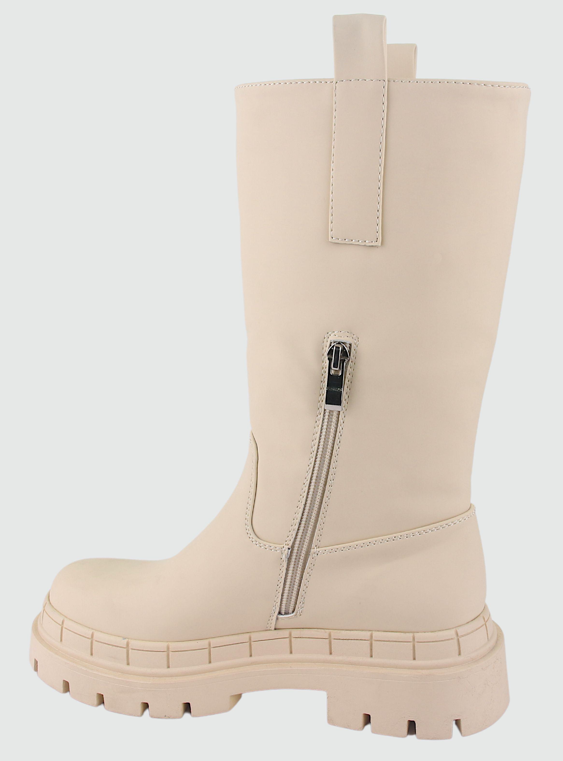 Bota Chalada Mujer Gummy-1 Beige Moda-1