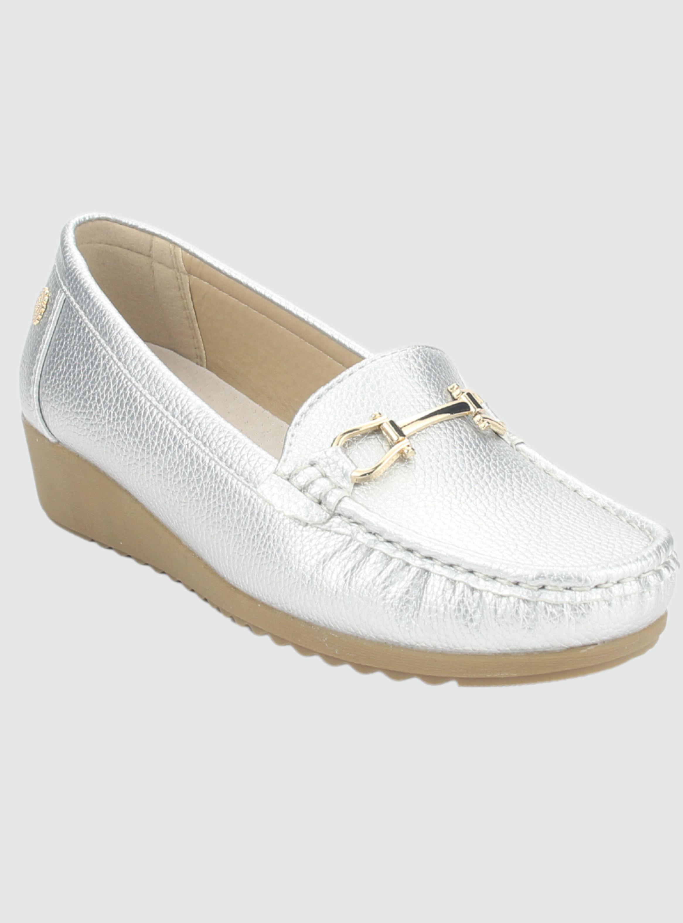 Mocasin Chalada Mujer Malu-2 Plateado Casual-2