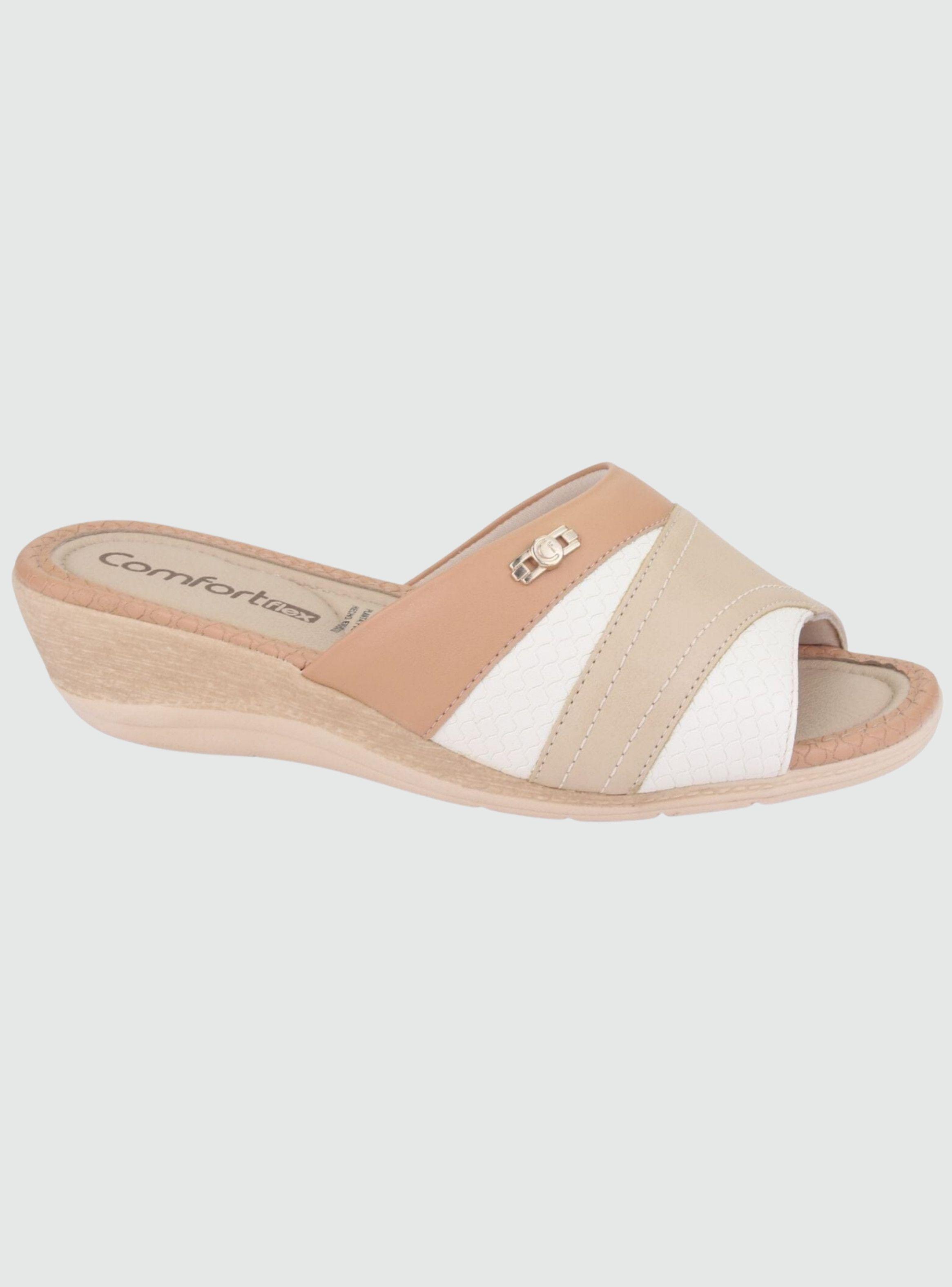 Sandalia Comfortflex Mujer 2296401 Beige Casual-1