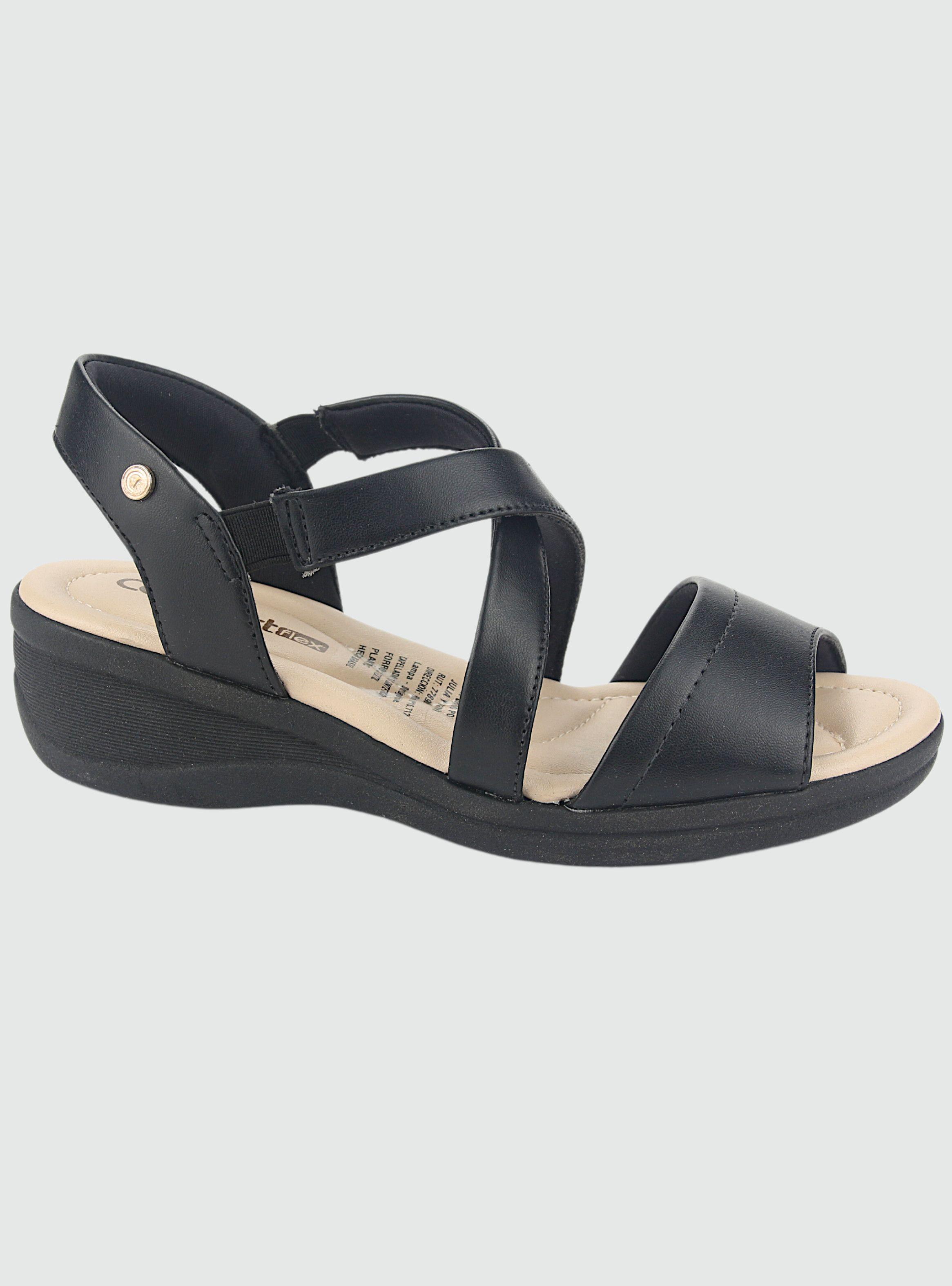 Sandalia Comfortflex Mujer 2388404 Negro Casual-0
