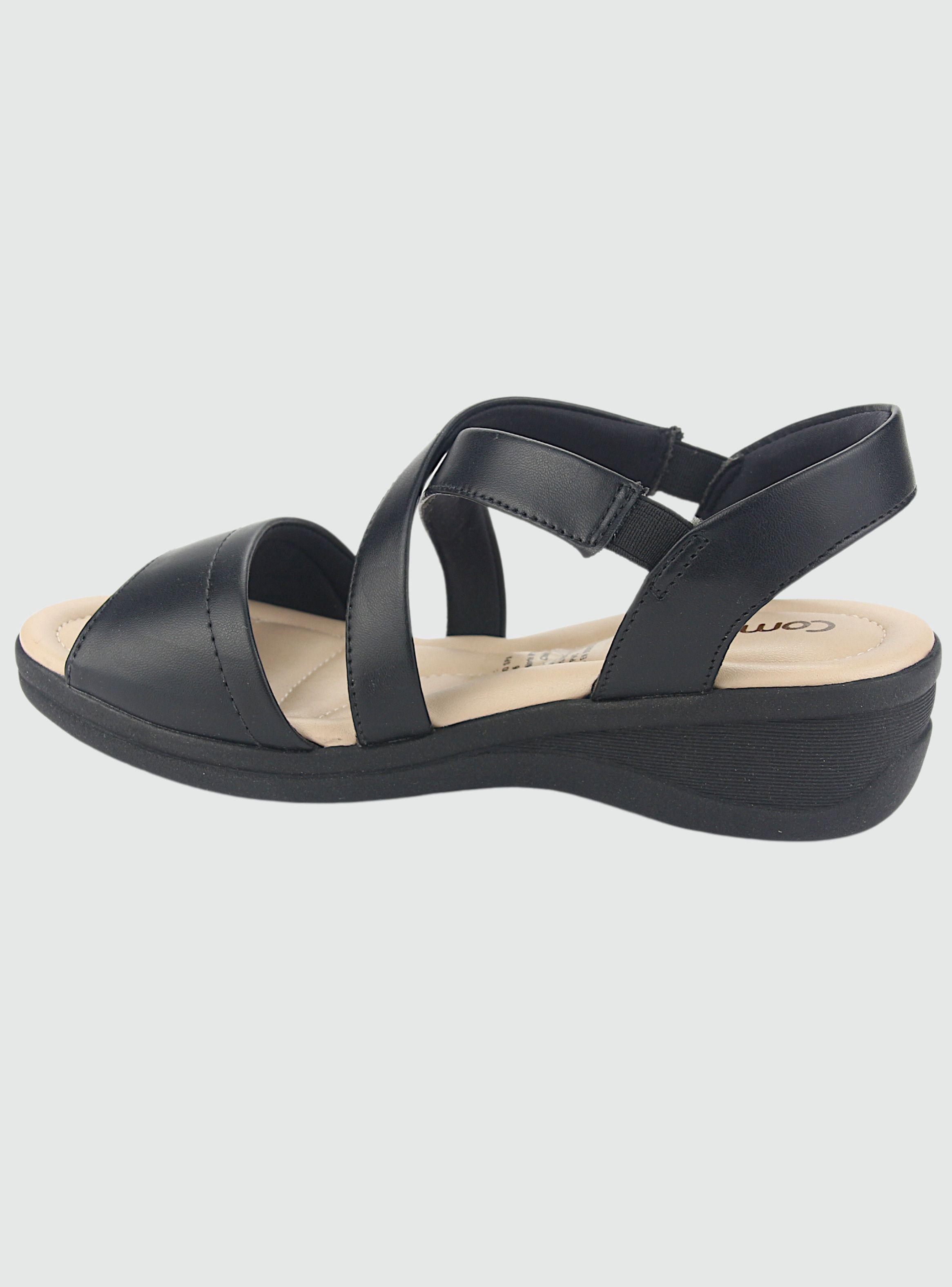 Sandalia Comfortflex Mujer 2388404 Negro Casual-1