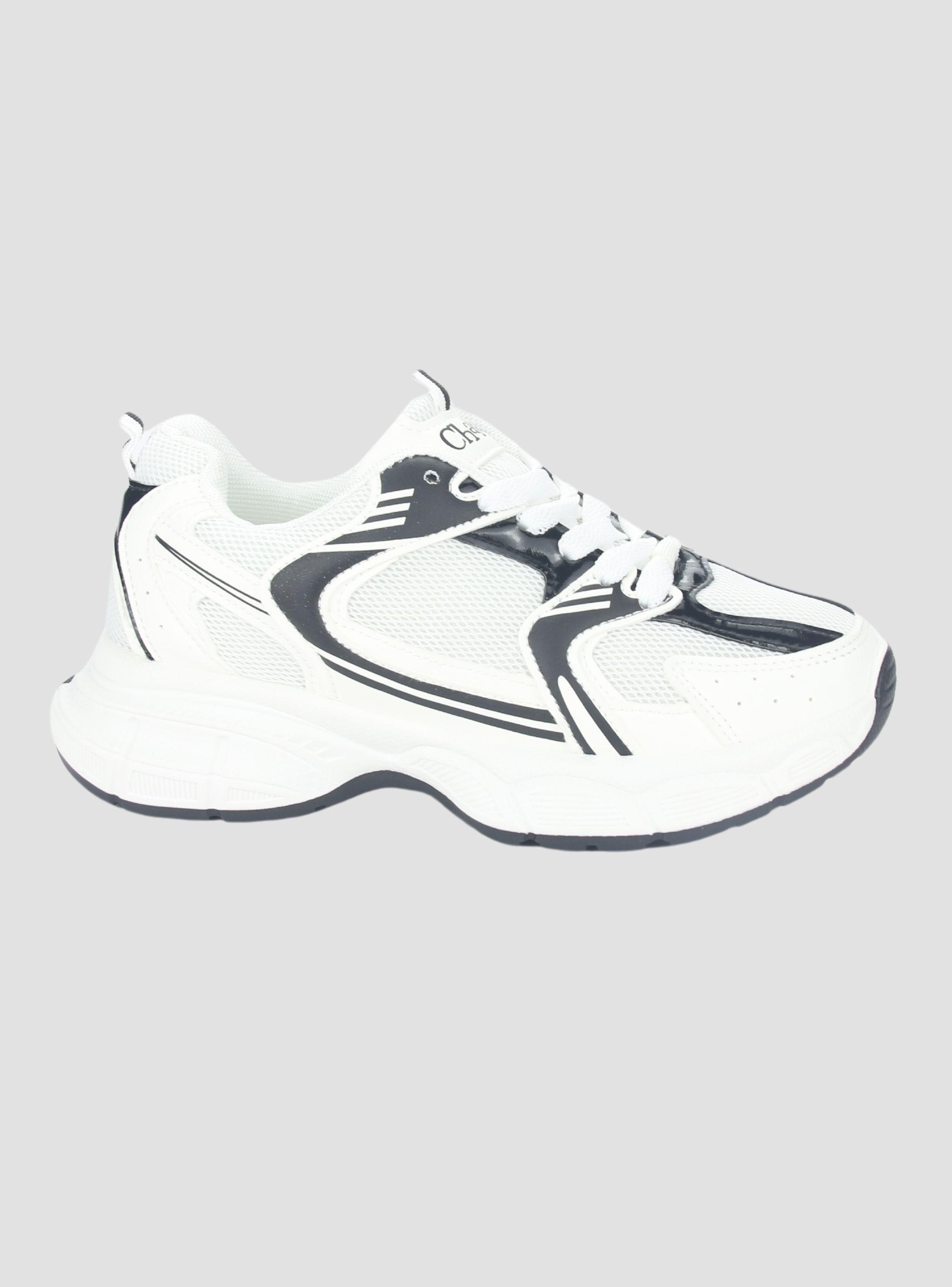 Zapatilla Chalada Mujer New-5 Blanco Negro Urbano-0