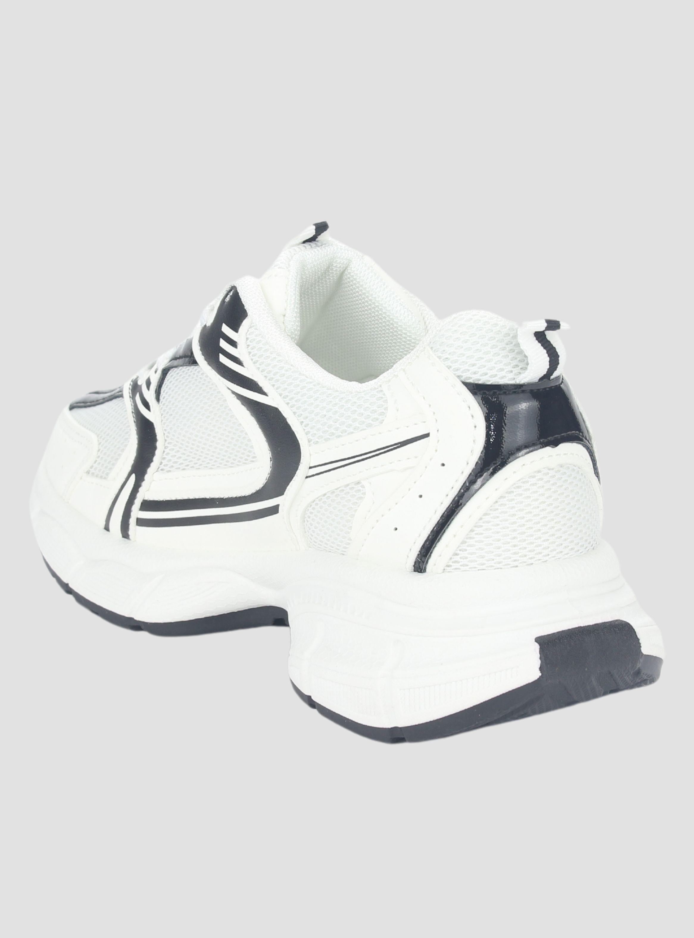 Zapatilla Chalada Mujer New-5 Blanco Negro Urbano-3