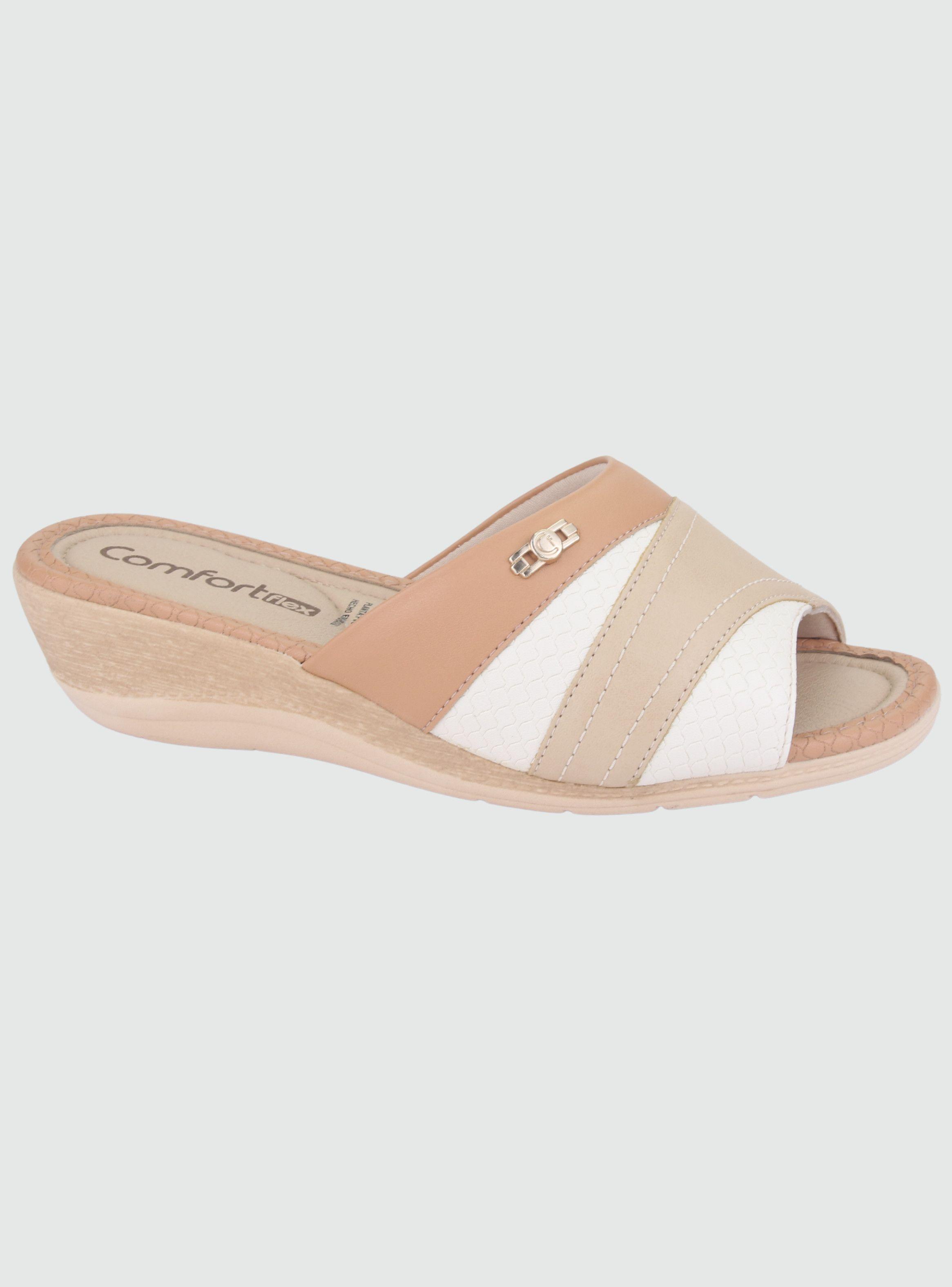Sandalia Comfortflex Mujer 2296401 Beige Moda-0