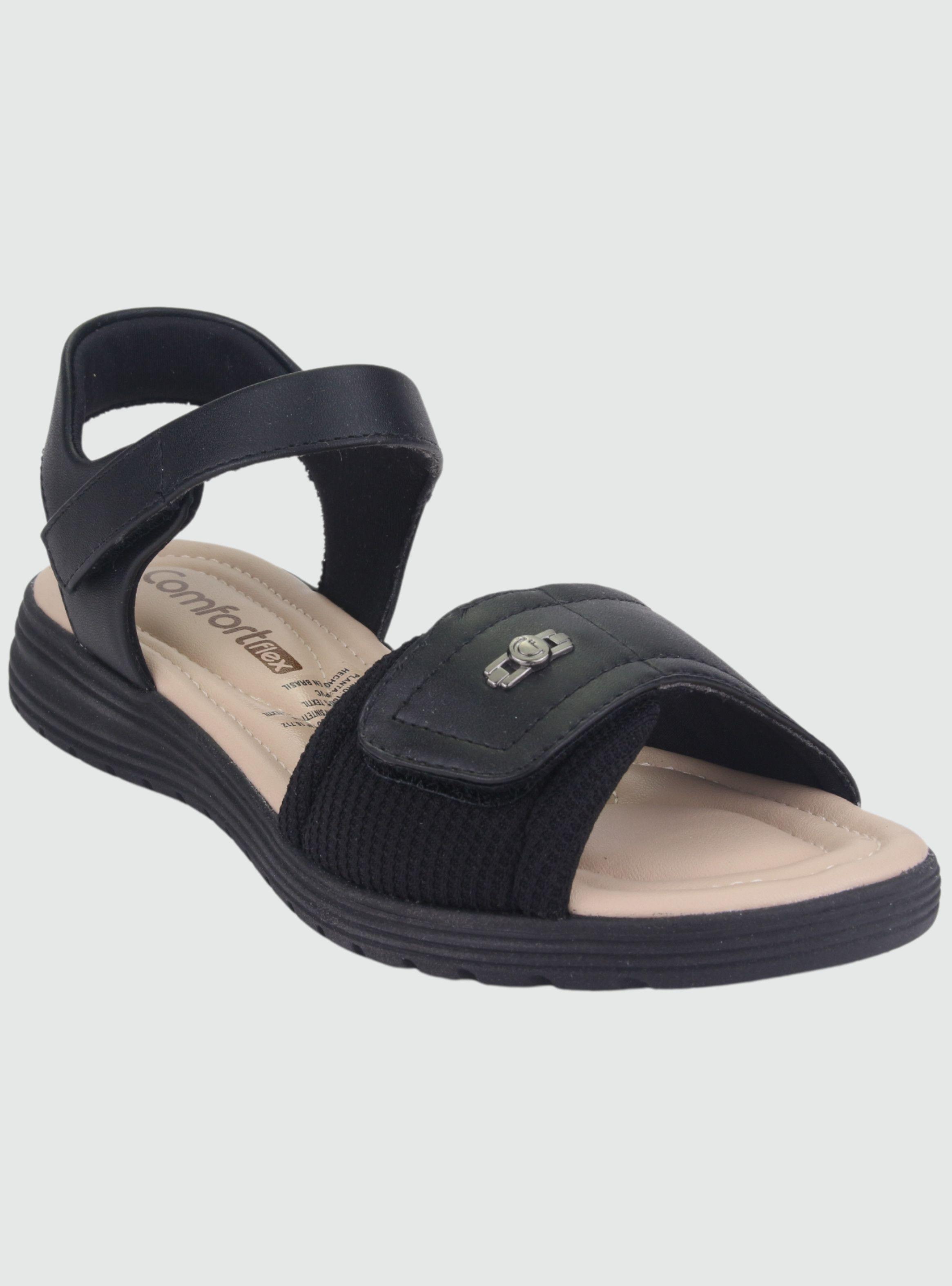 Sandalia Comfortflex Mujer 2251403 Negro Moda-2