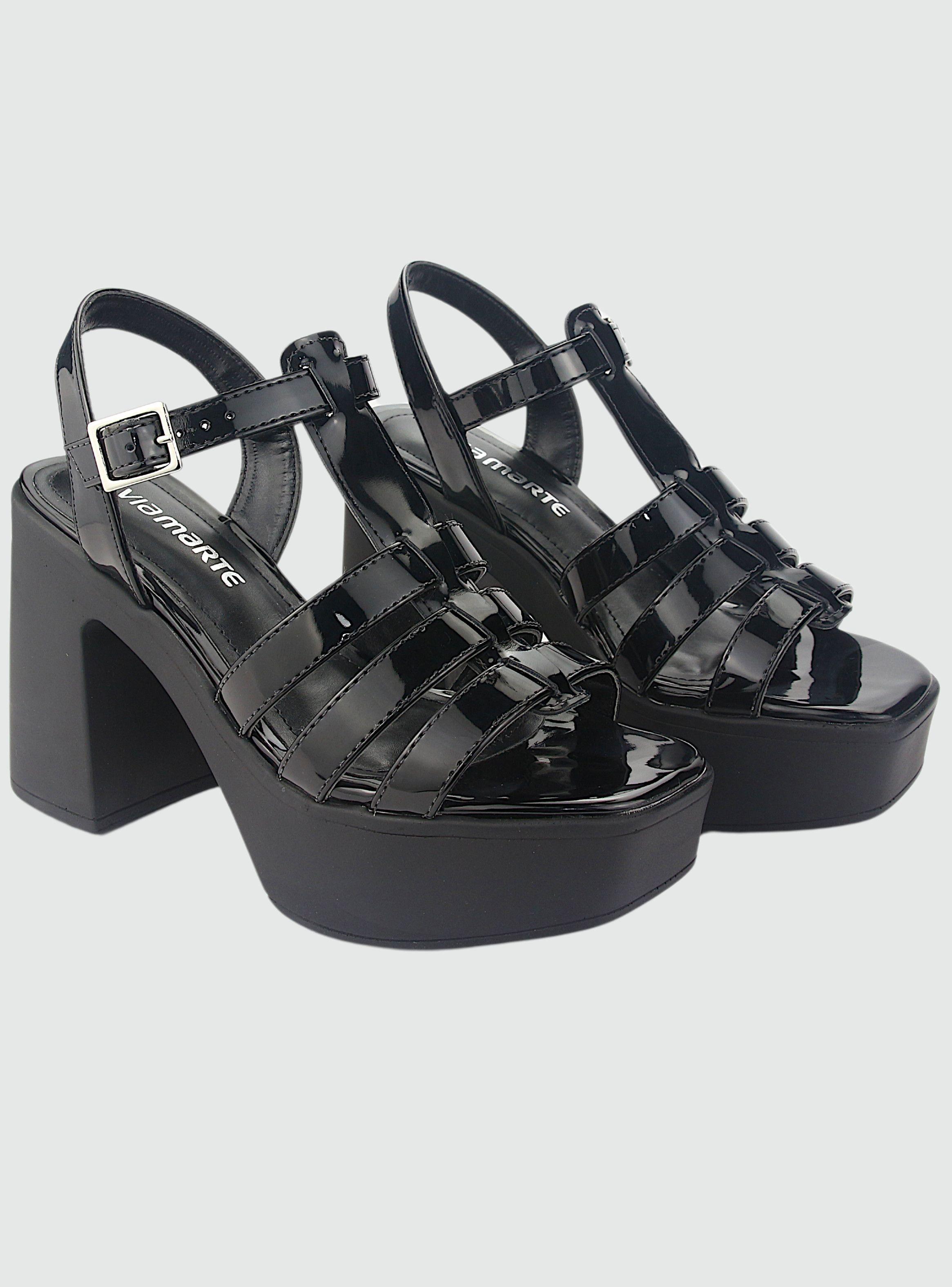 Sandalia Via Marte Mujer 23-11104 V Preto Casual-4