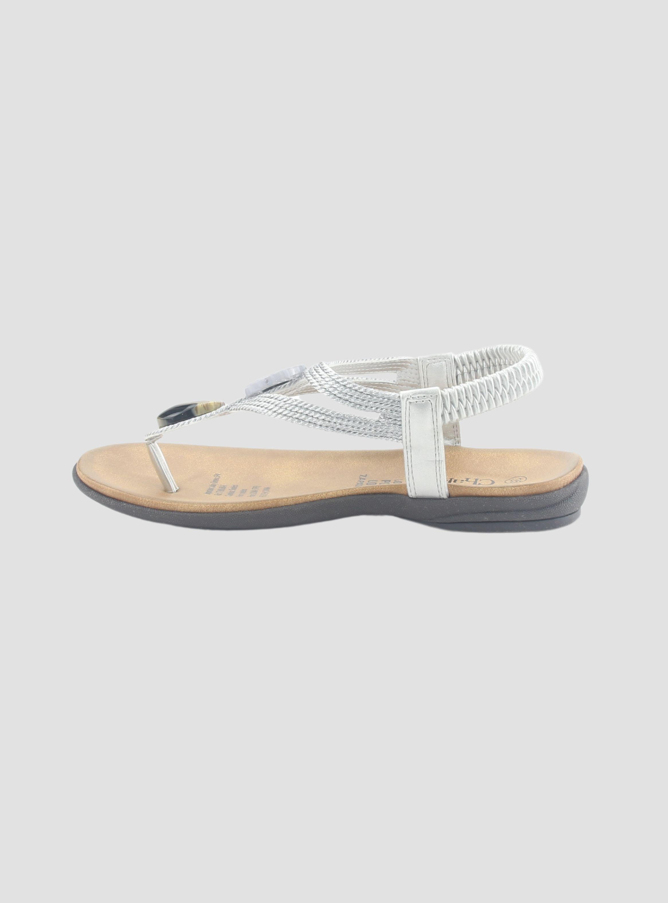 Sandalia Chalada Mujer Anatomic78 Plateado Casual-1