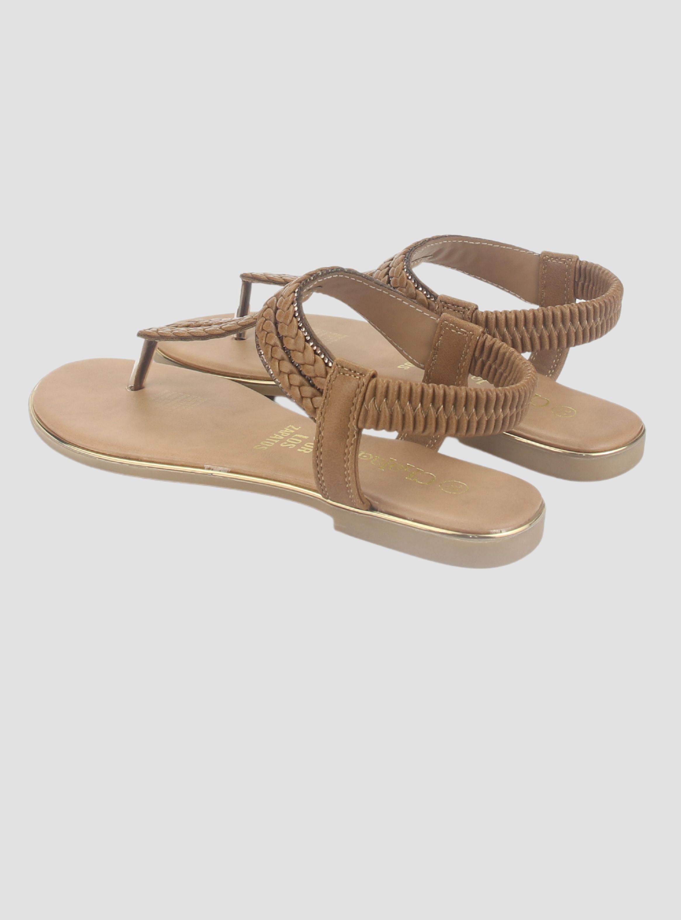Sandalia Chalada Mujer Call-25 Camel Plana-5