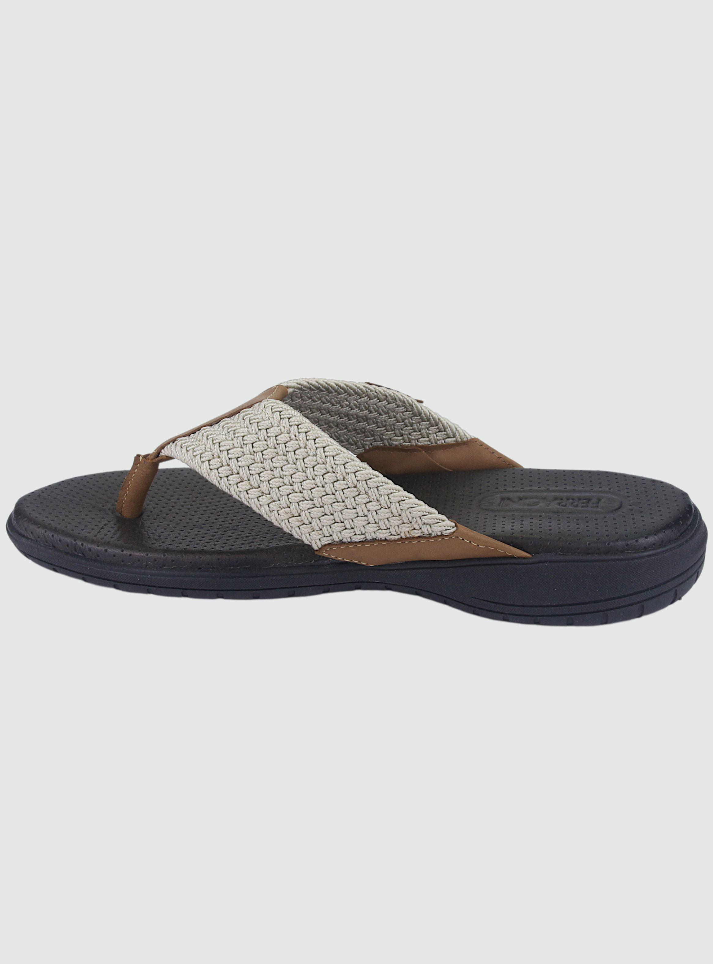 Sandalia Ferracini Hombre 1204 Conhaque Casual-1