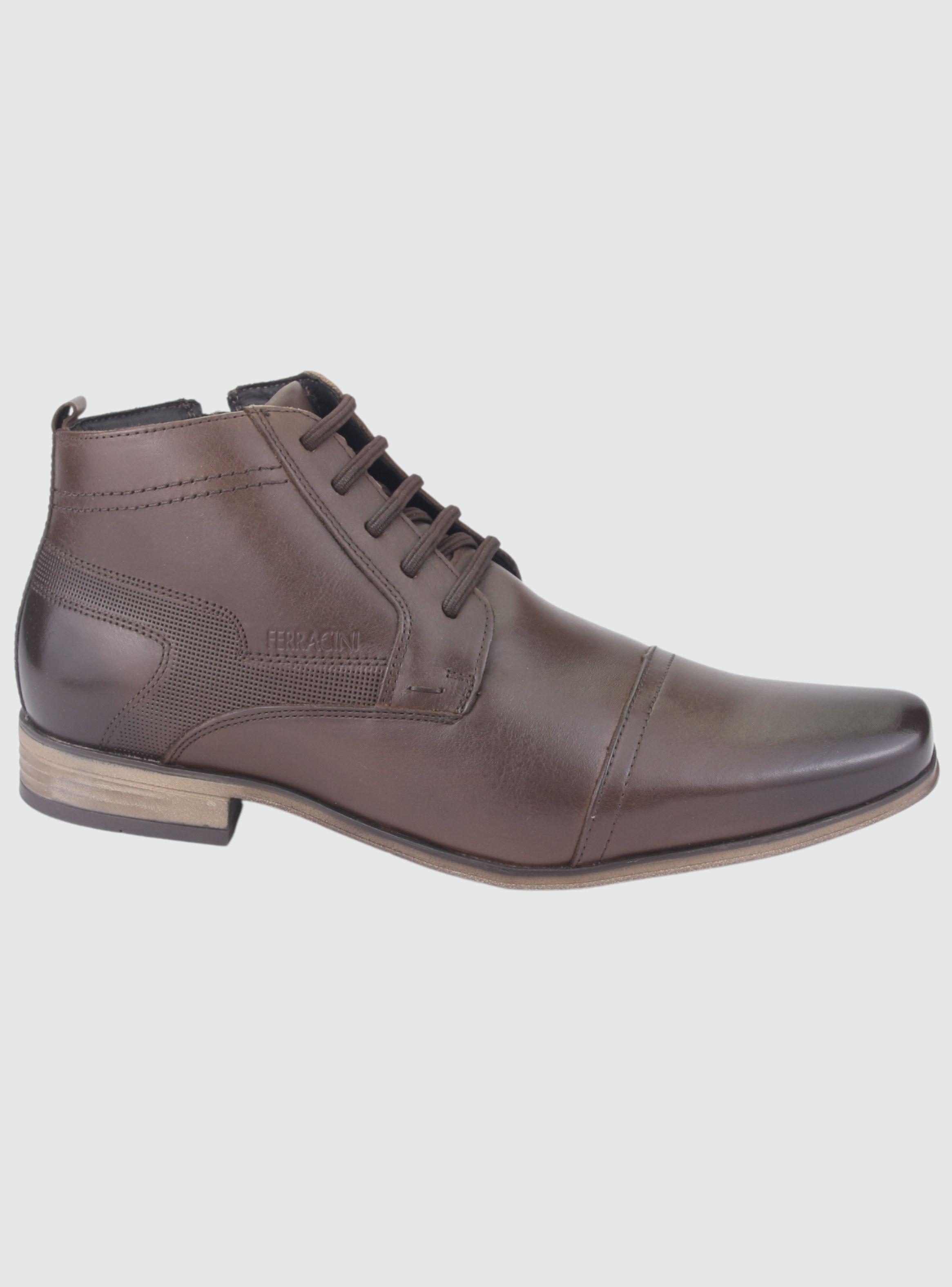 Botin Ferracini Hombre Derby 6071-587 Café Casual-0