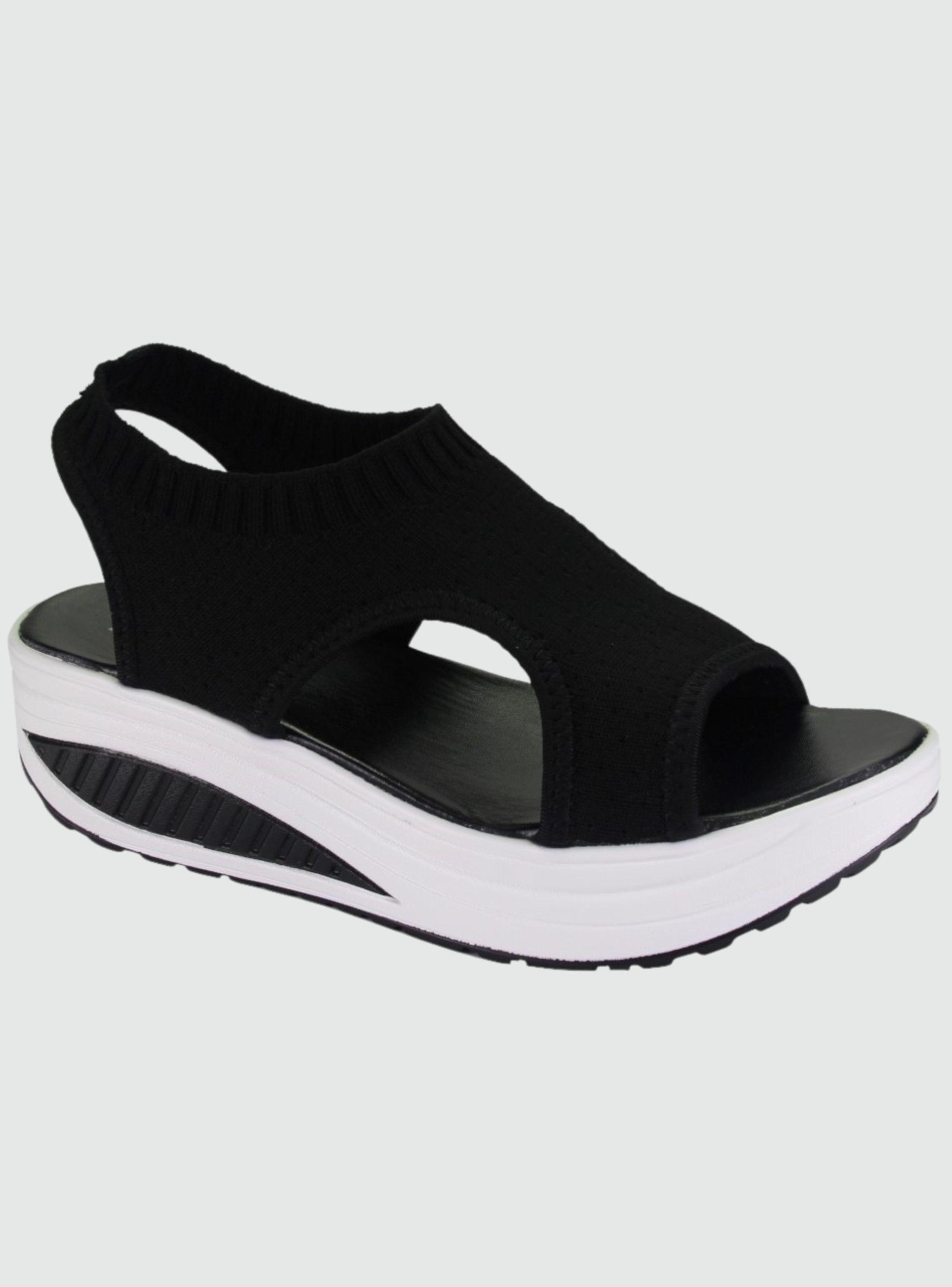 Sandalia Funway Mujer Tija-29 Negro Plataforma-0