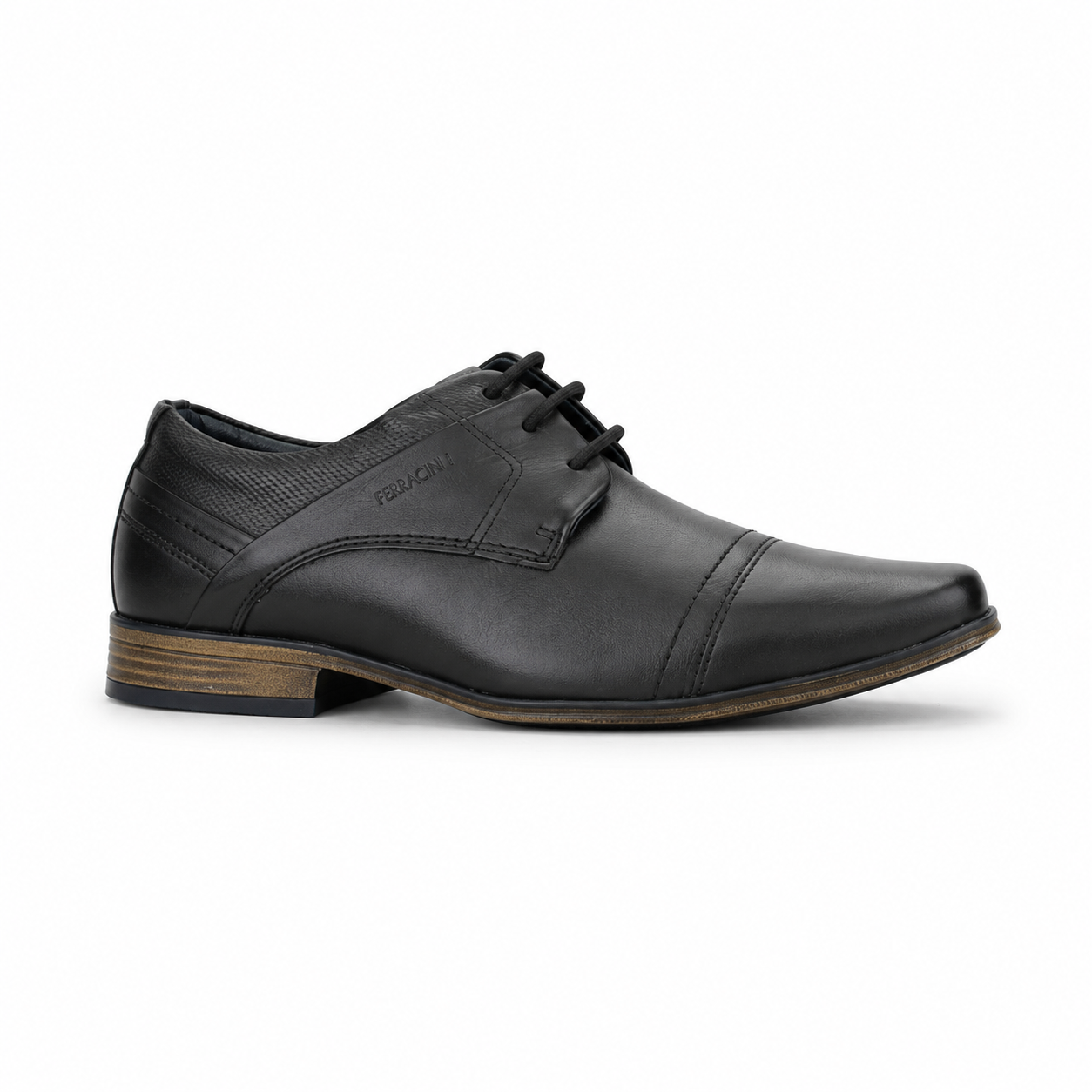 Zapato Ferracini Hombre 6065 Derby Negro Matte Casual-2
