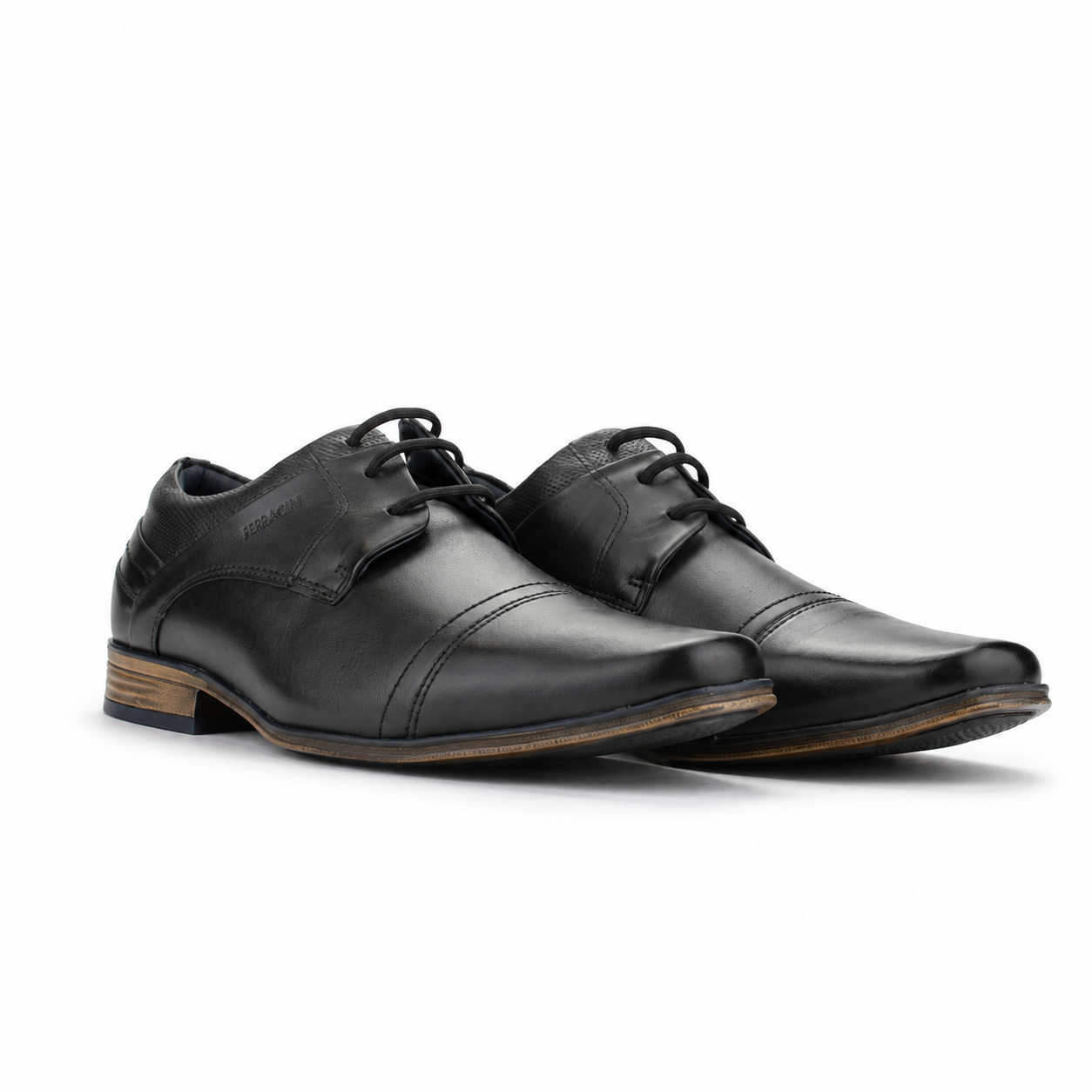 Zapato Ferracini Hombre 6065 Derby Negro Matte Casual-6