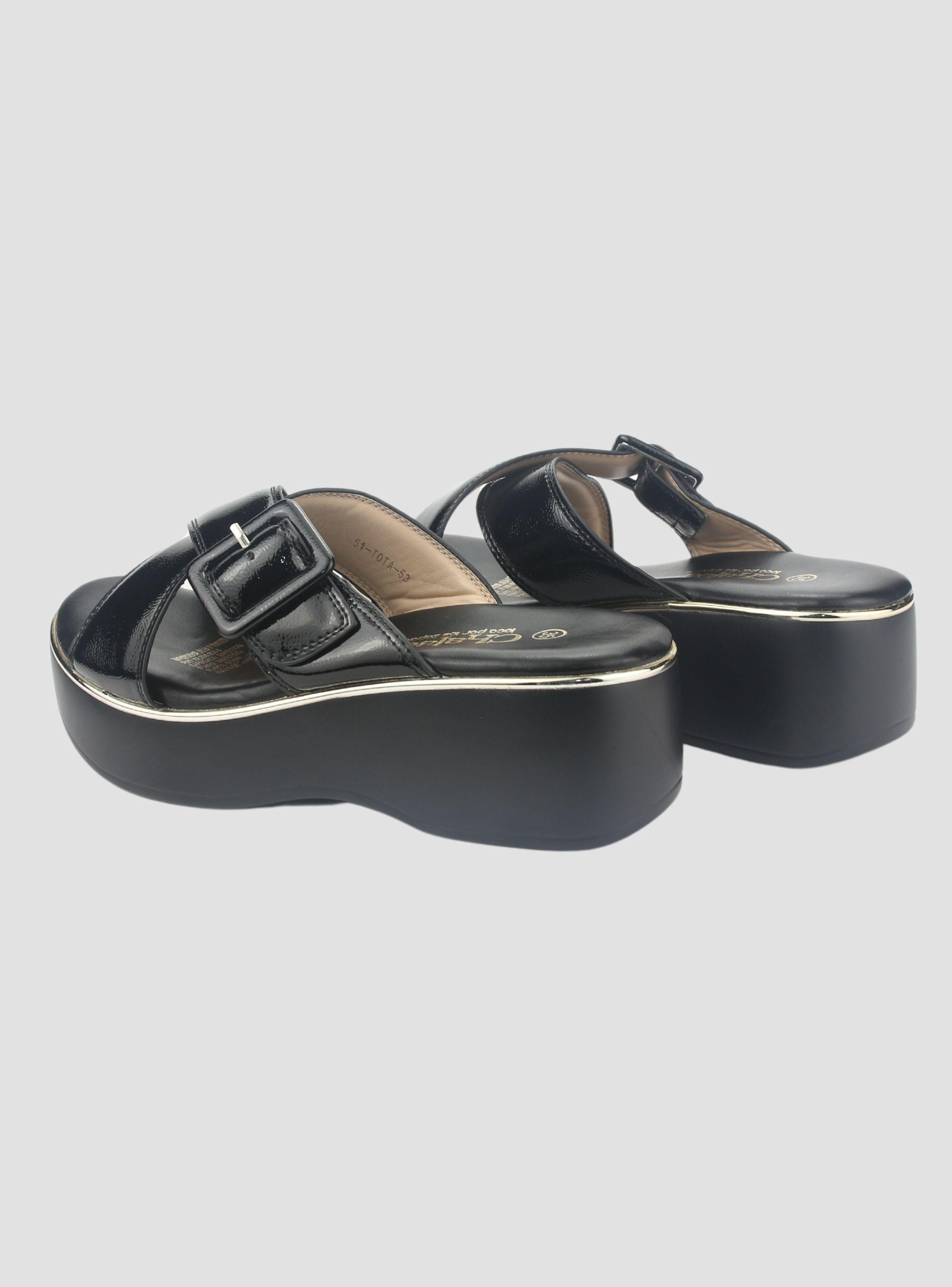 Sandalia Chalada Mujer Tota-53 Negro Plataforma-5