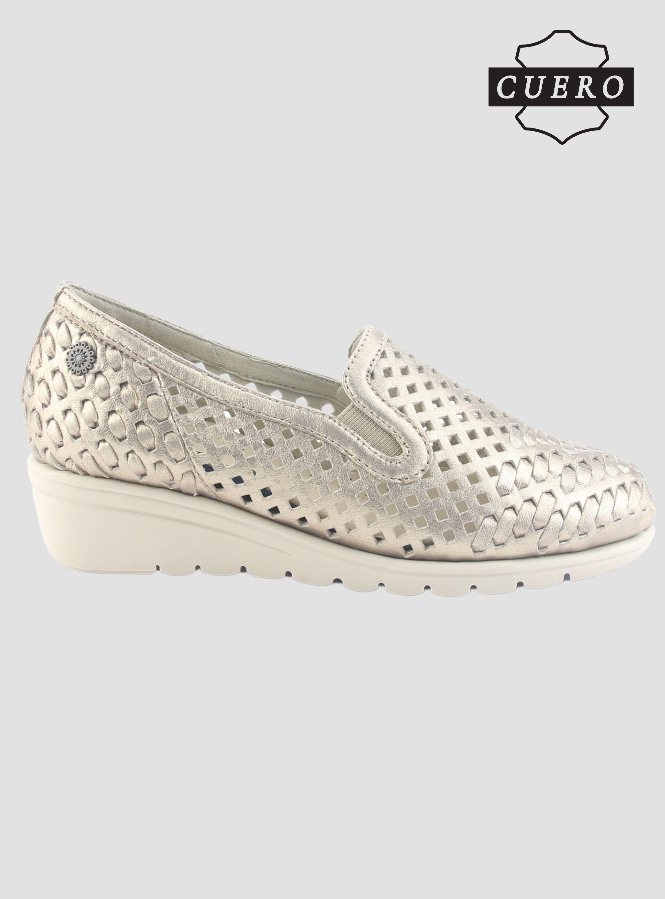 Zapato de Cuero Chalada Mujer Crose-1 Dorado Casual-1