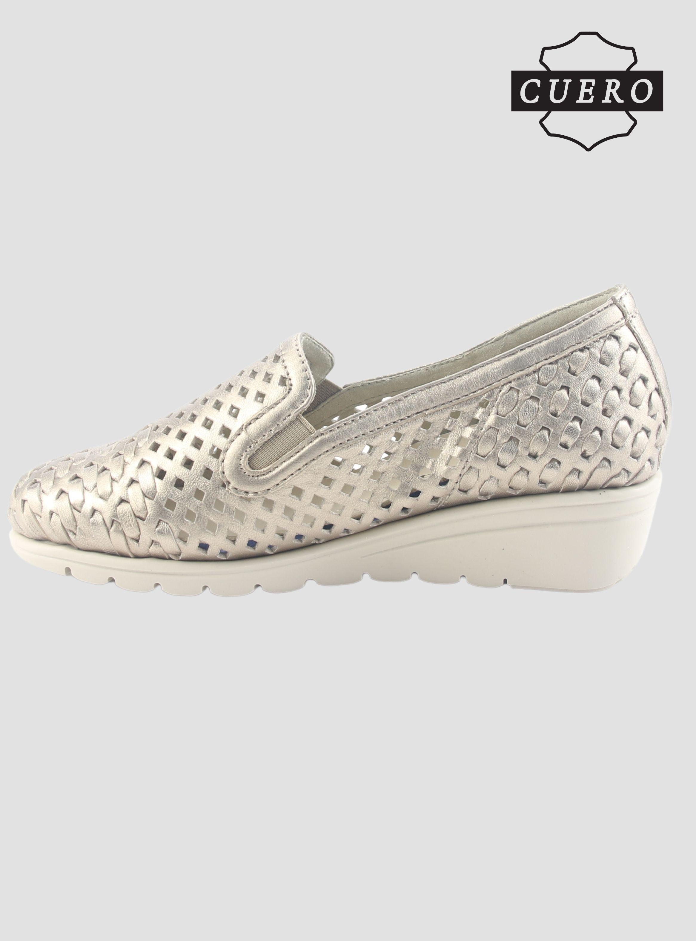 Zapato de Cuero Chalada Mujer Crose-1 Dorado Casual-2
