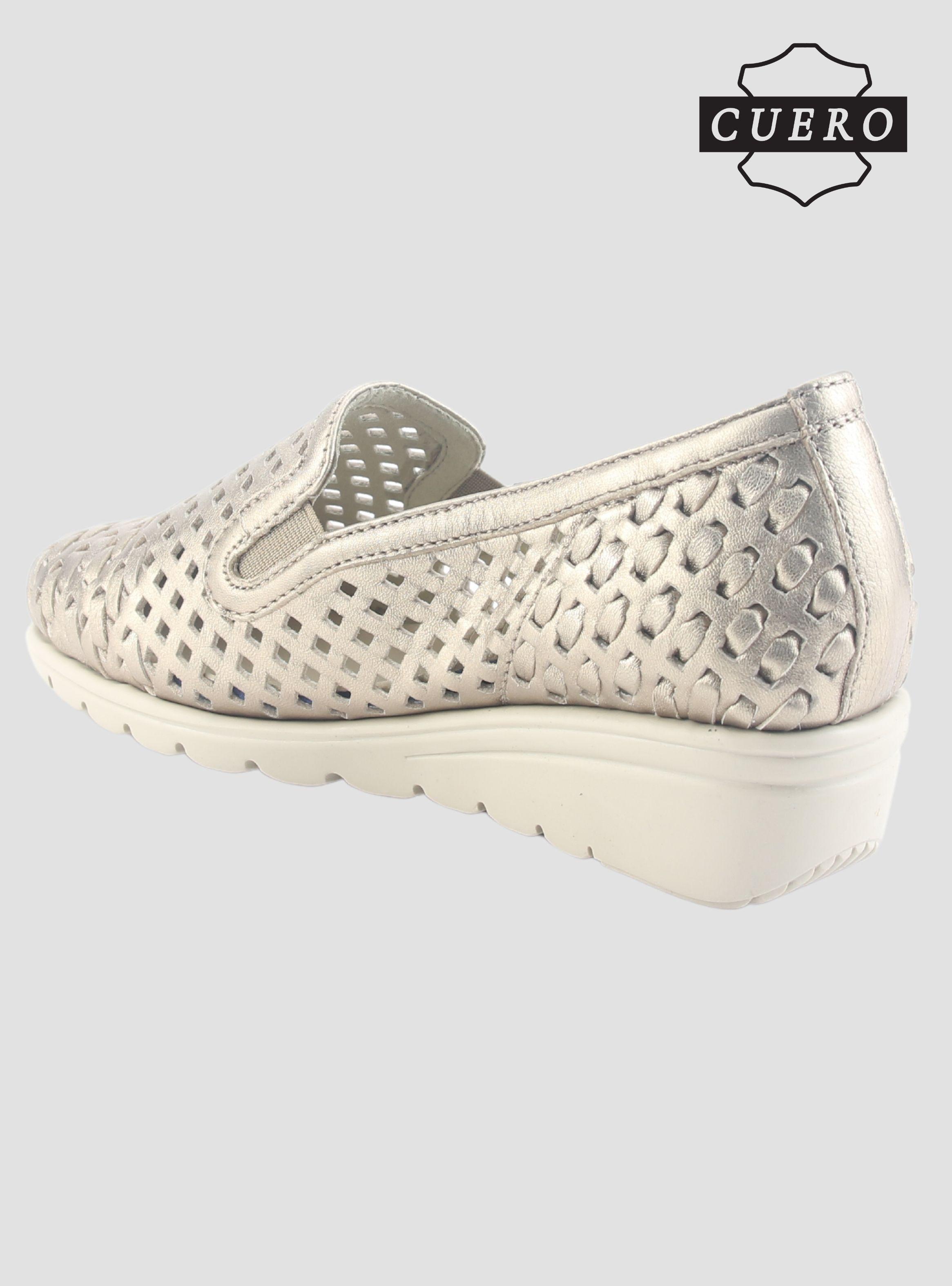 Zapato de Cuero Chalada Mujer Crose-1 Dorado Casual-4