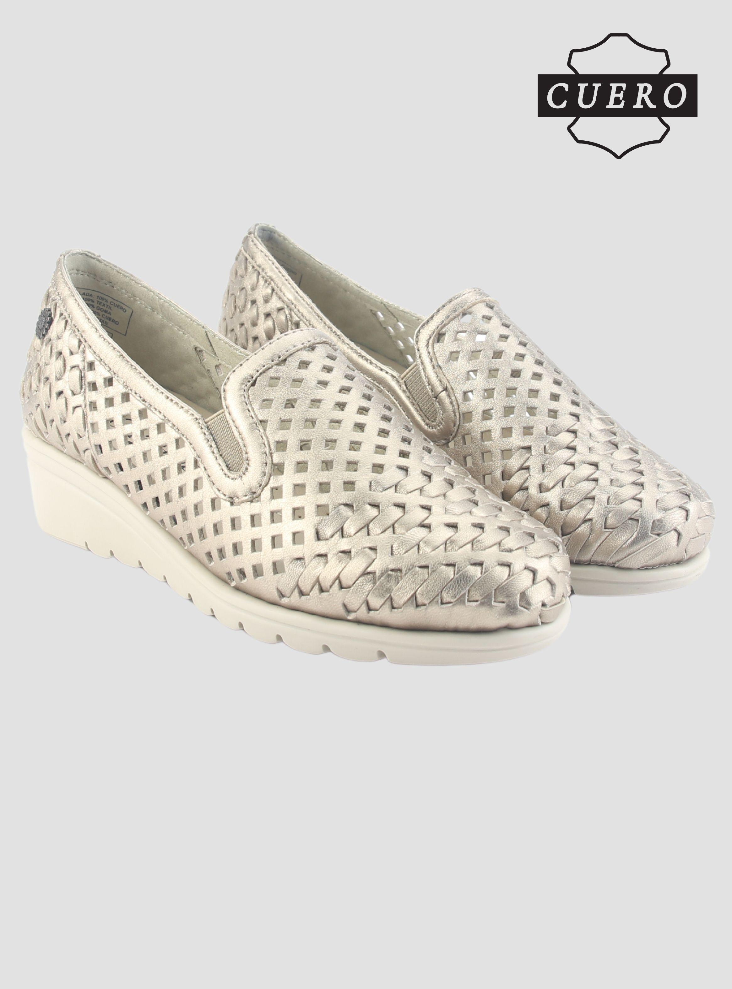 Zapato de Cuero Chalada Mujer Crose-1 Dorado Casual-5