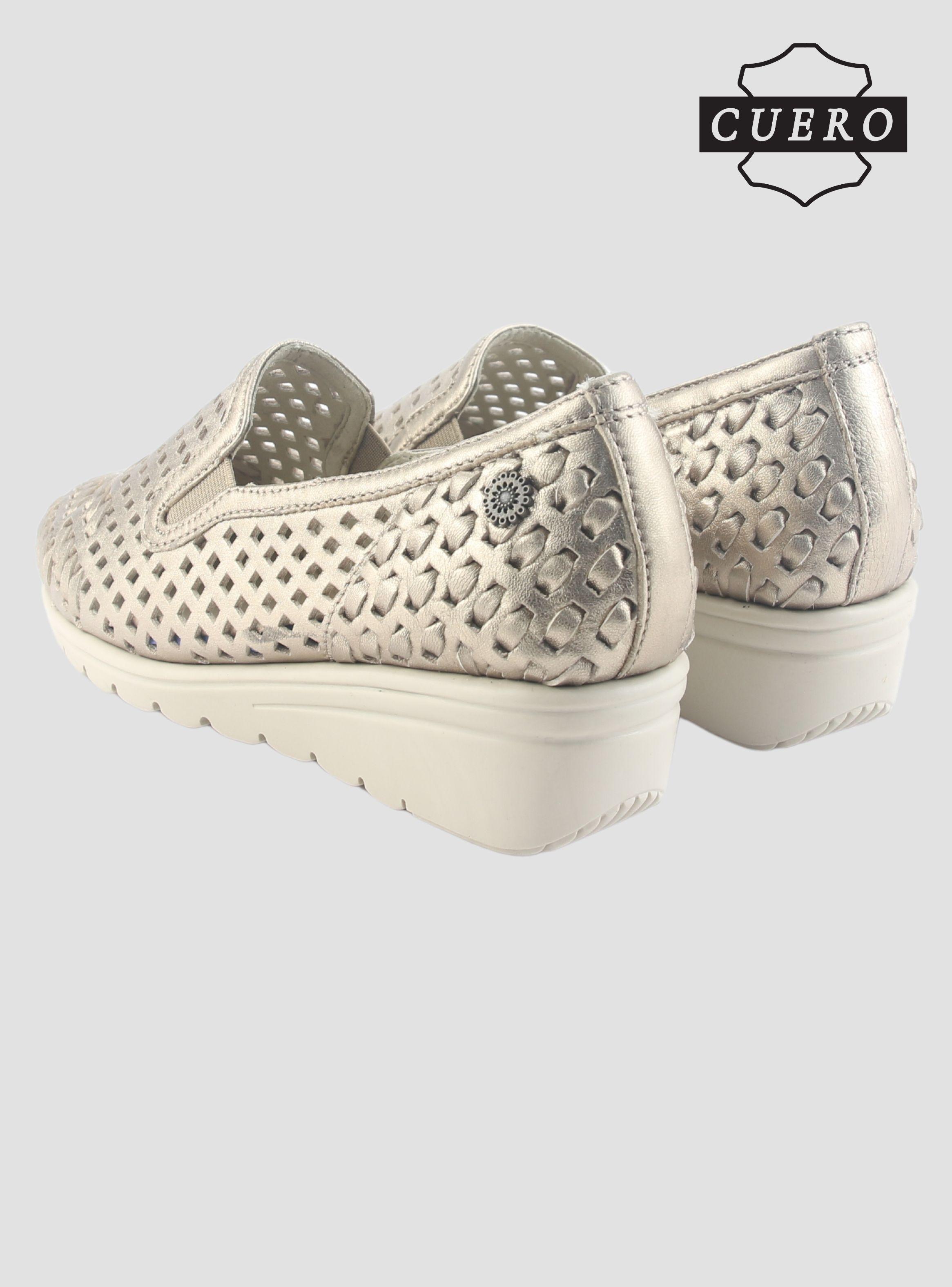 Zapato de Cuero Chalada Mujer Crose-1 Dorado Casual-6