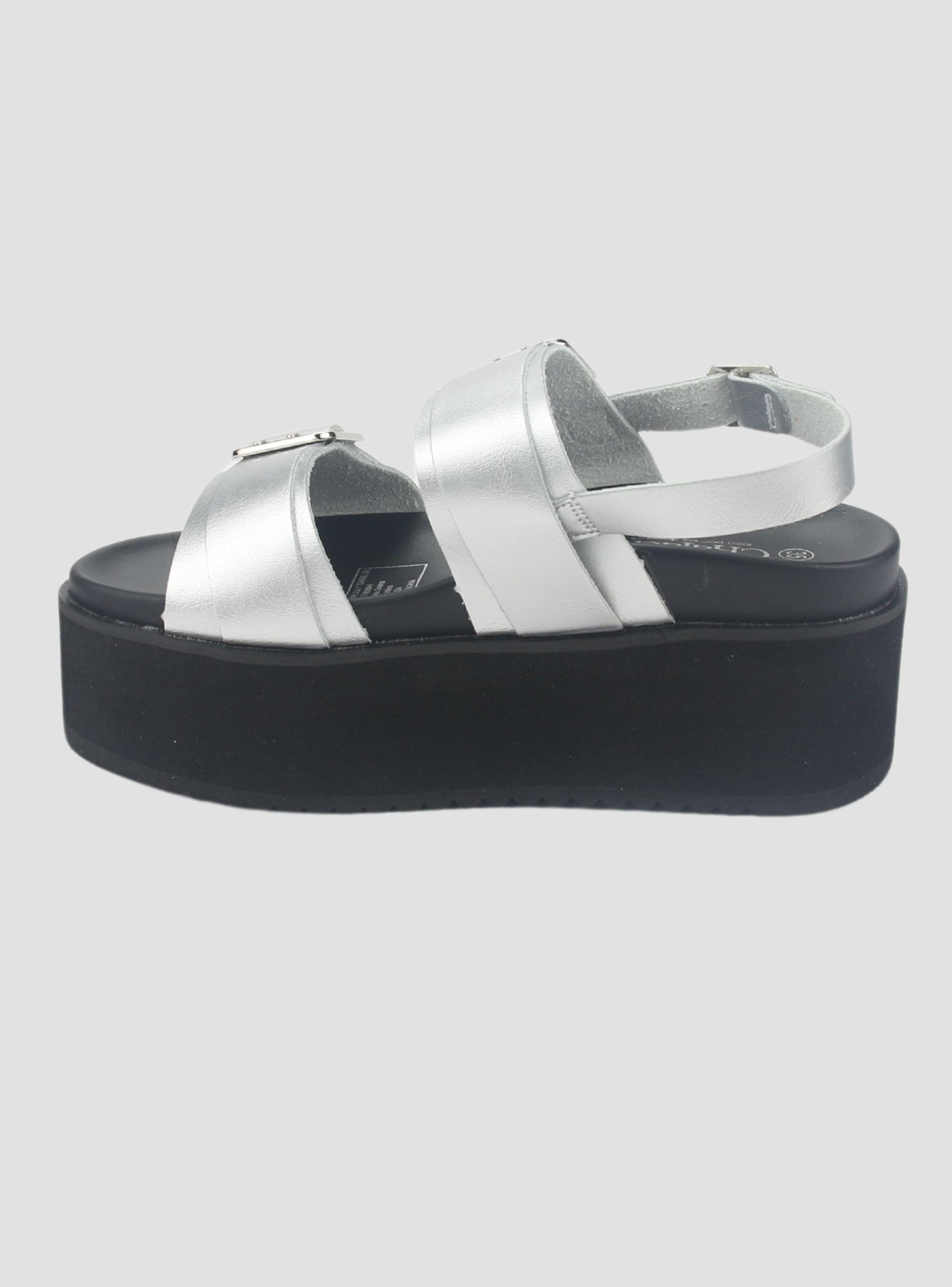 Sandalia Chalada Mujer Viru-31 Plateado Plataforma-1