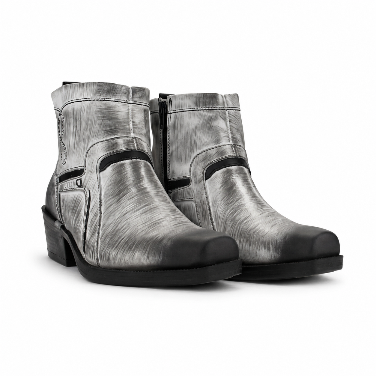 Botin Ferracini Hombre 8986 New Country Blanco/Negro Casual-4
