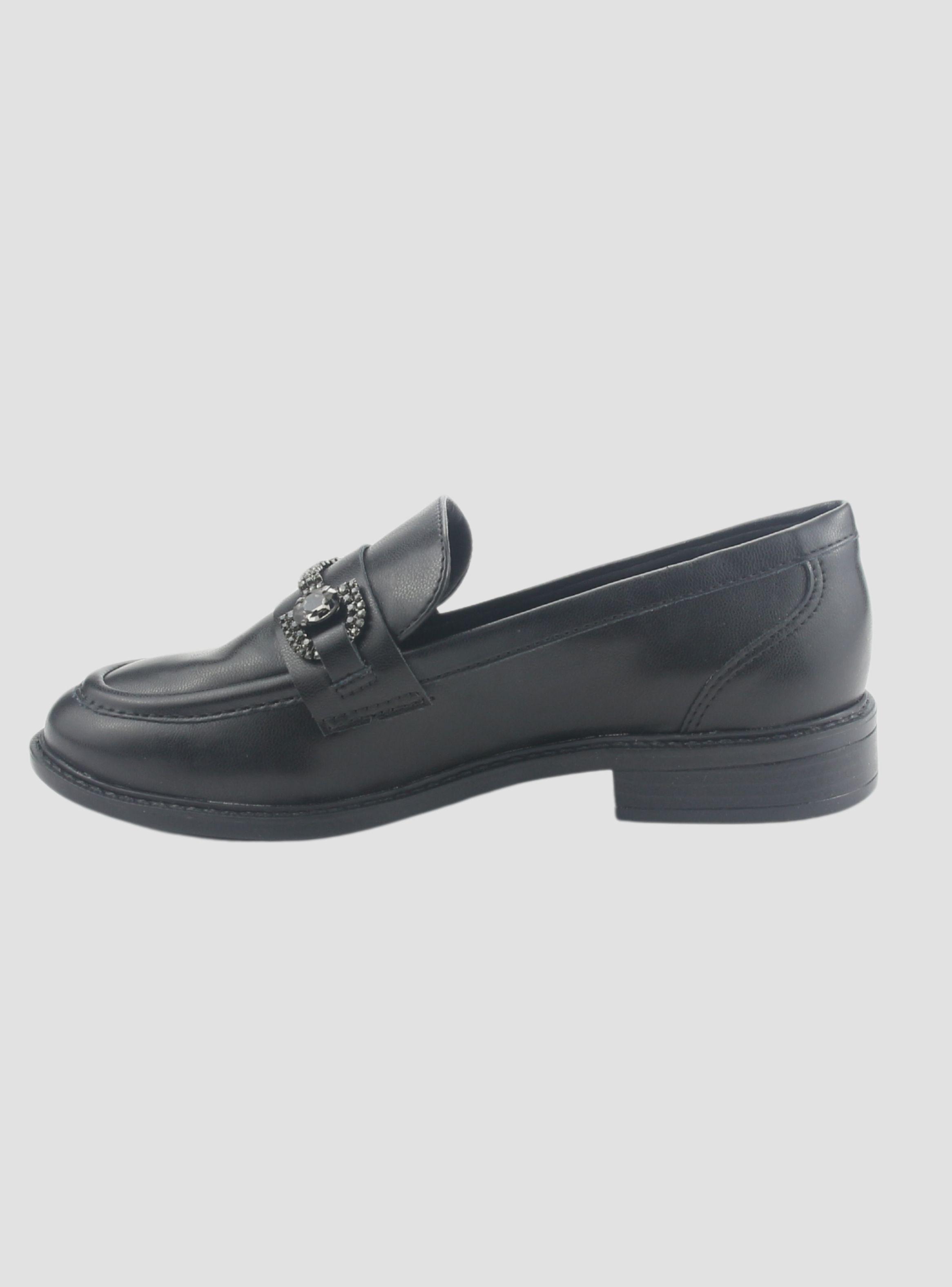 Mocasin Via Marte Mujer 077-004-01 Negro Casual-1