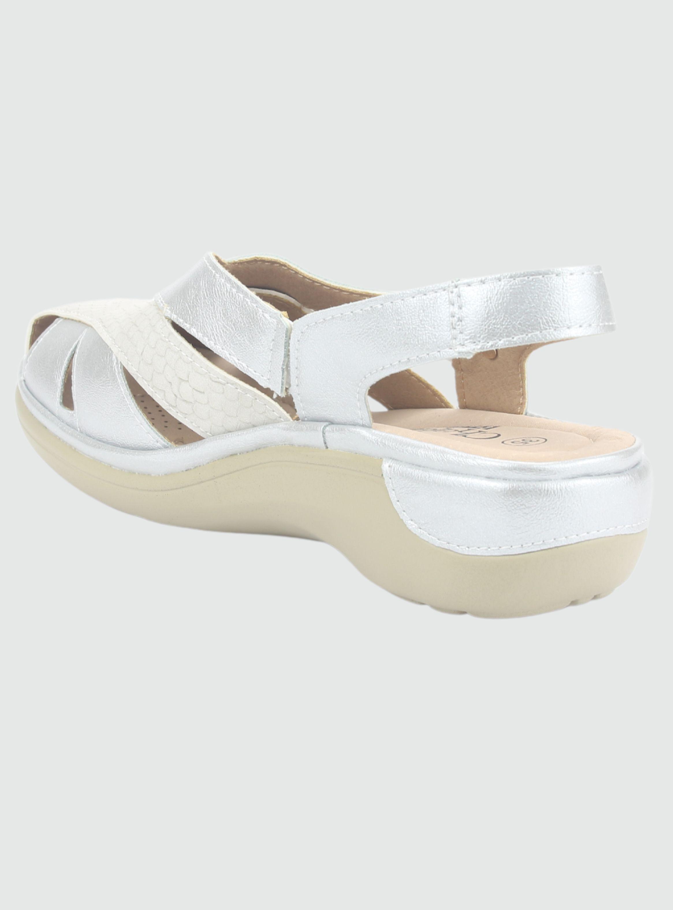 Sandalia Chalada Mujer Mestico-1 Plateado Casual-3