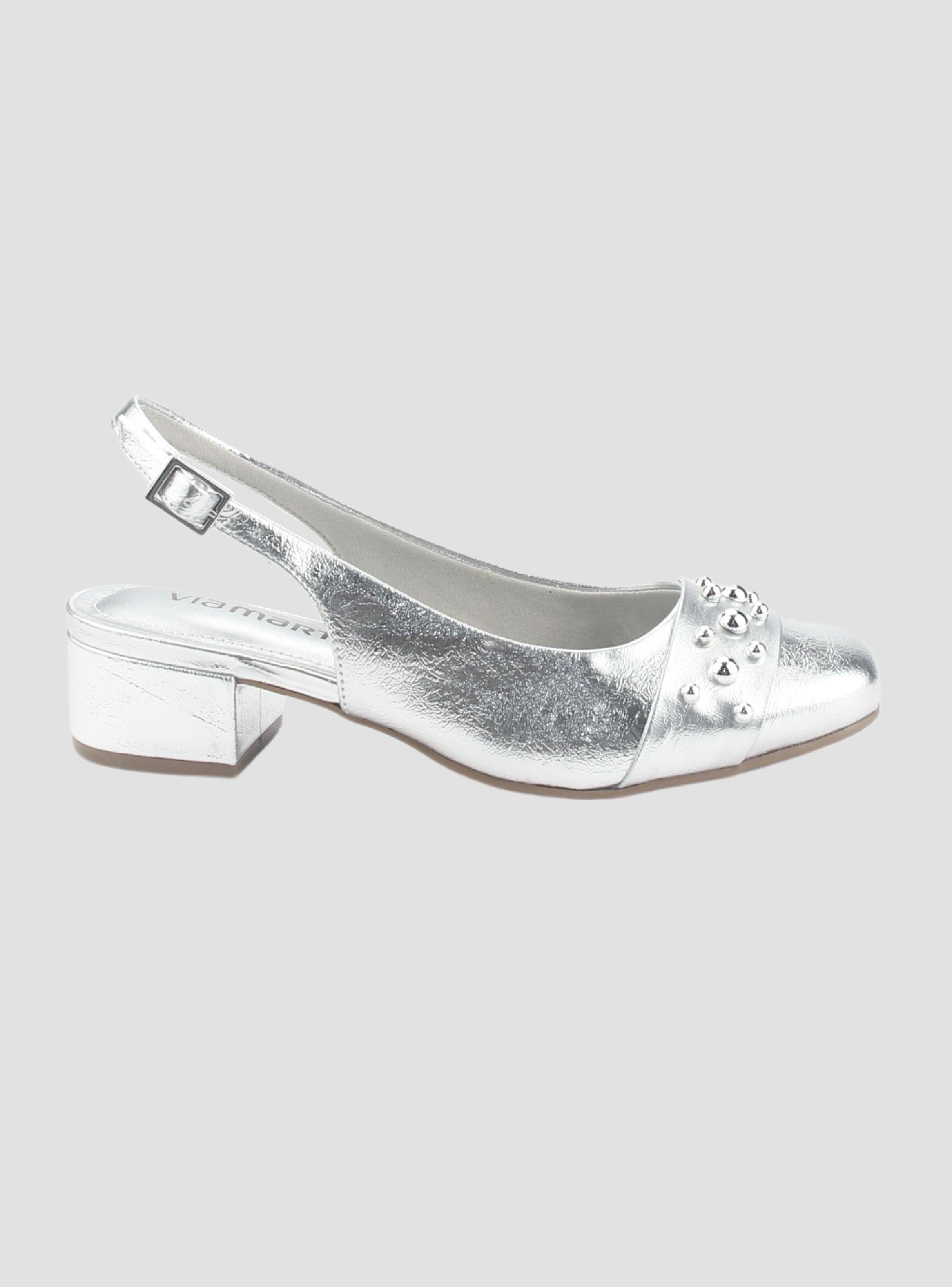 Zapato Via Marte Mujer 070-008-01 Plateado Casual-0