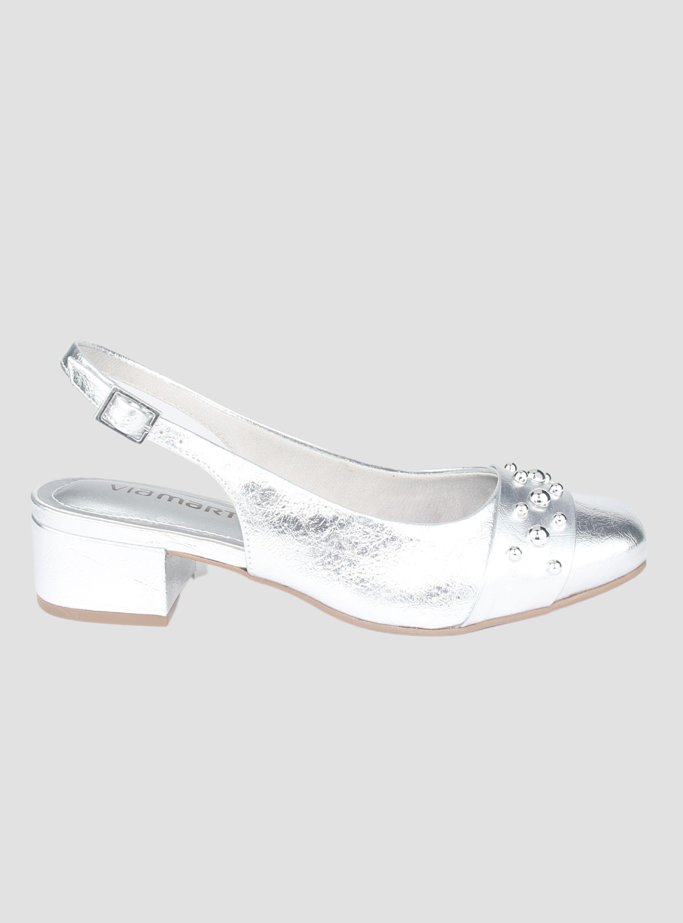 Zapato Via Marte Mujer 070-008-01 Plateado Casual-1
