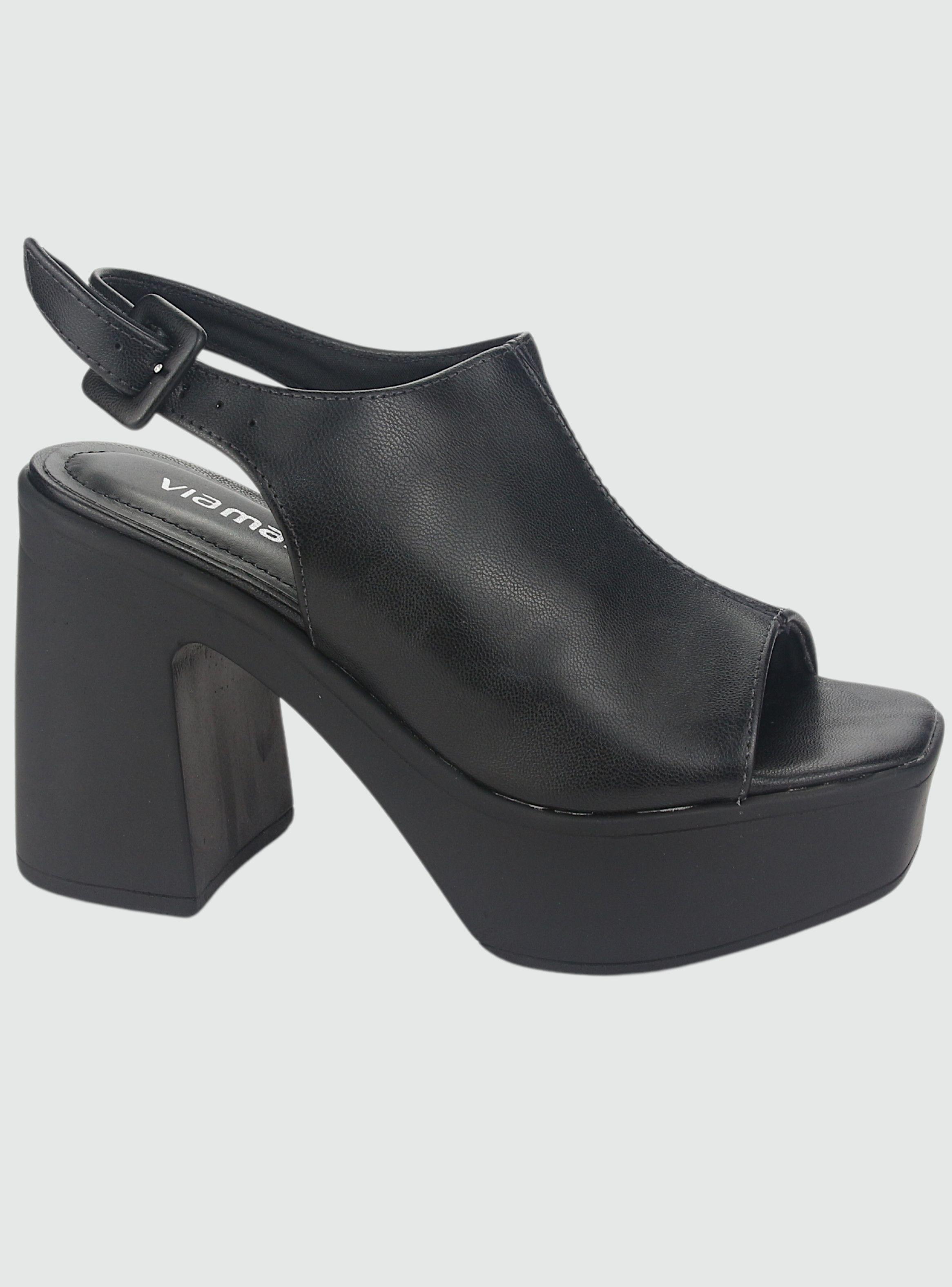 Sandalia Via Marte Mujer 23-11101 Preto Casual-0