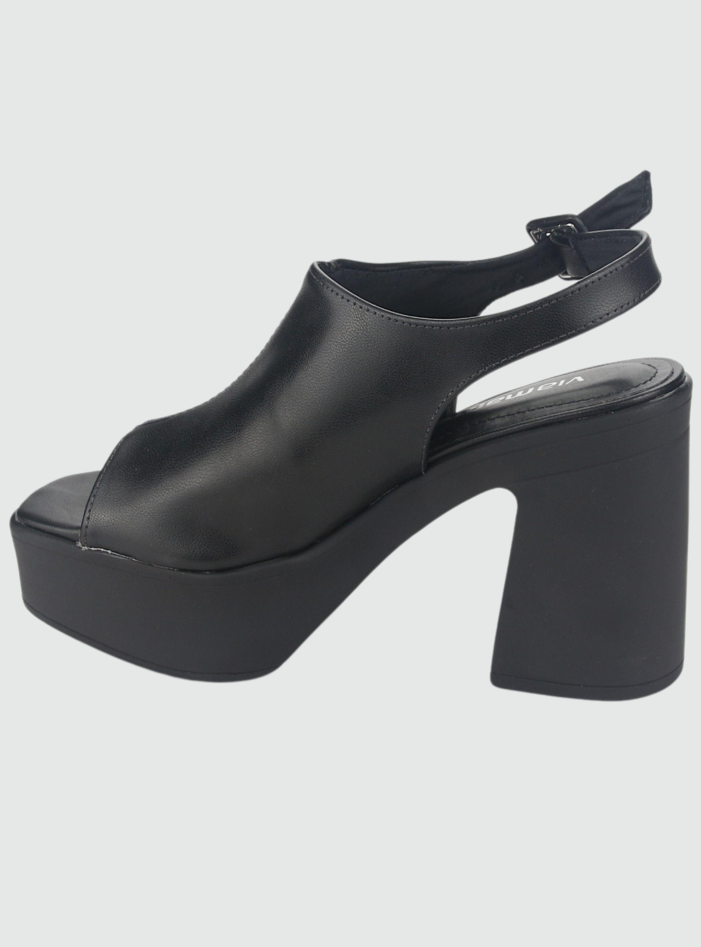 Sandalia Via Marte Mujer 23-11101 Preto Casual-1