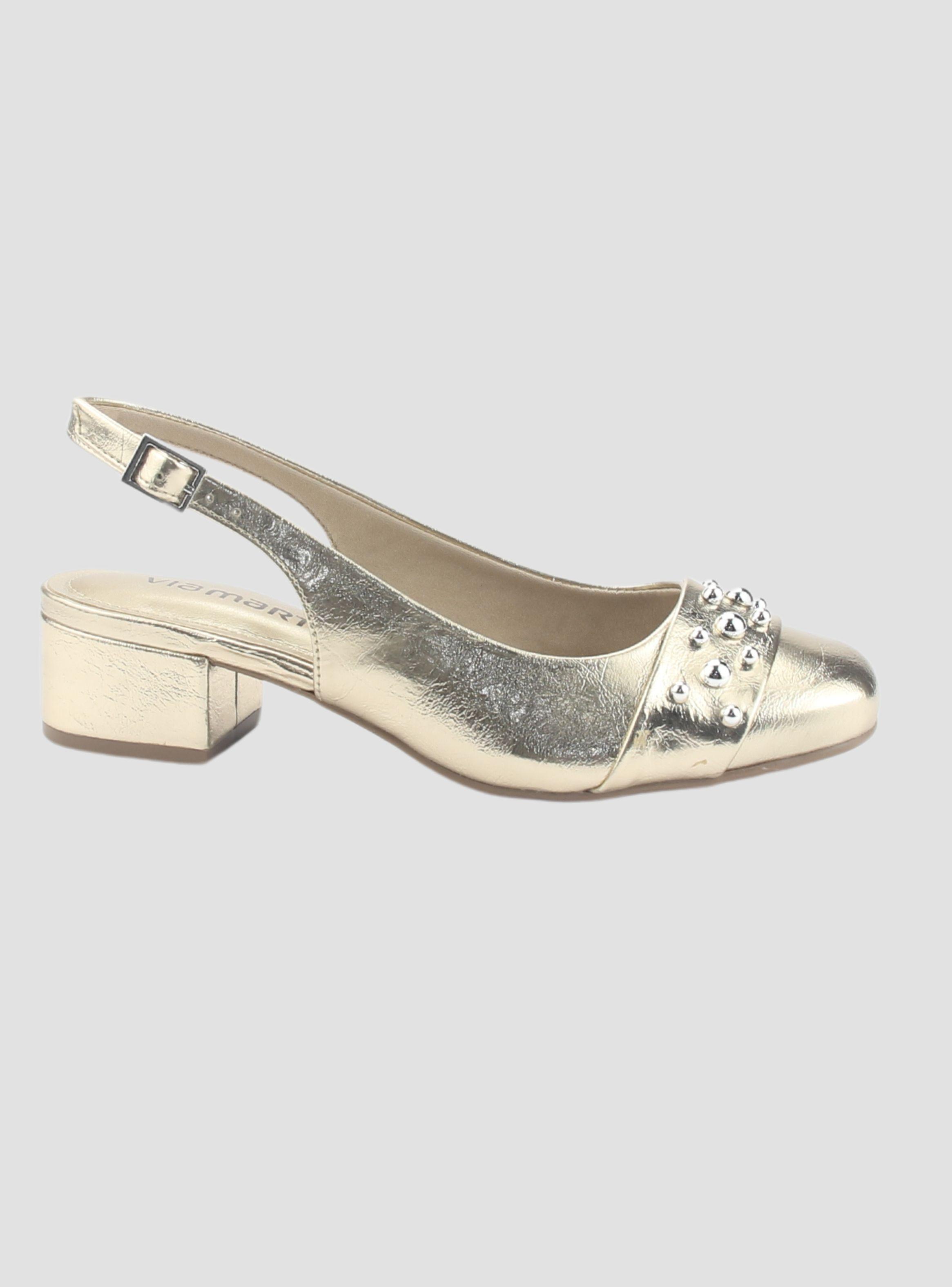 Zapato Via Marte Mujer 070-008-01 Dorado Casual-0