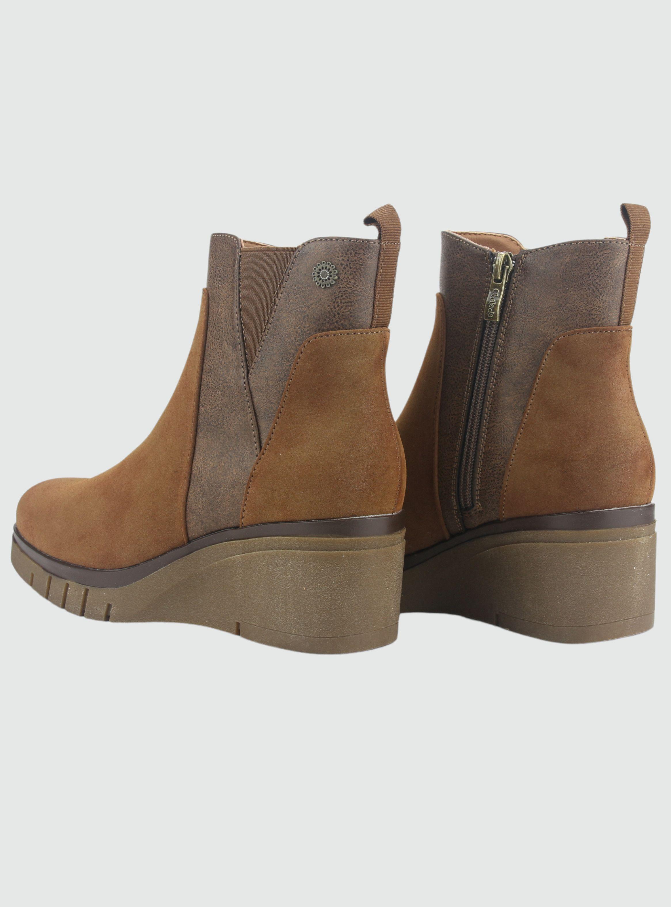 Botin Chalada Mujer Wedgenew-1 Tostado Casual-5