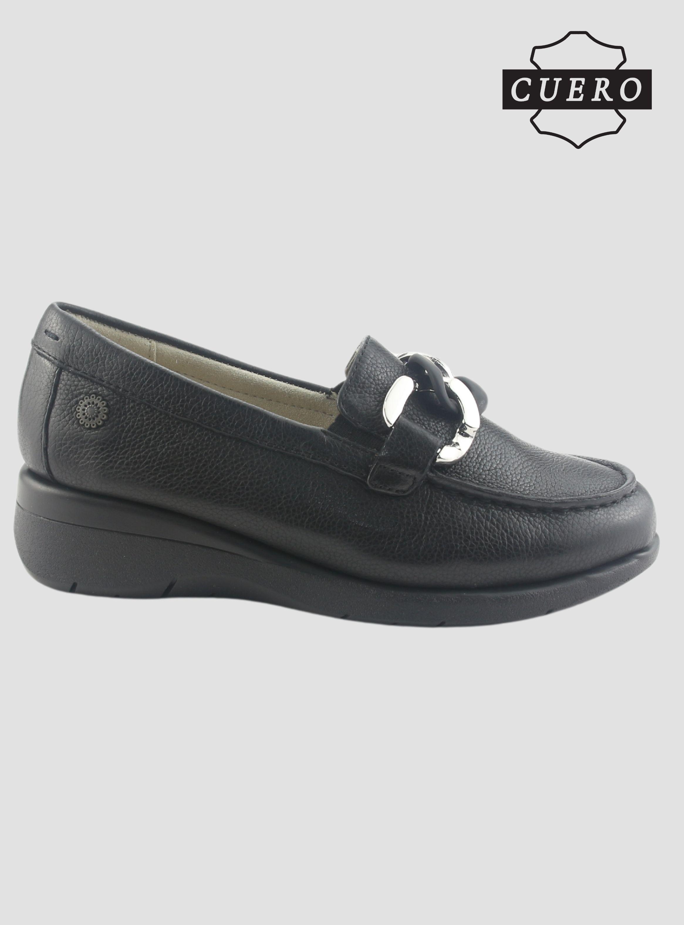 Mocasin de Cuero Chalada Mujer Cala-4 Negro Casual-1