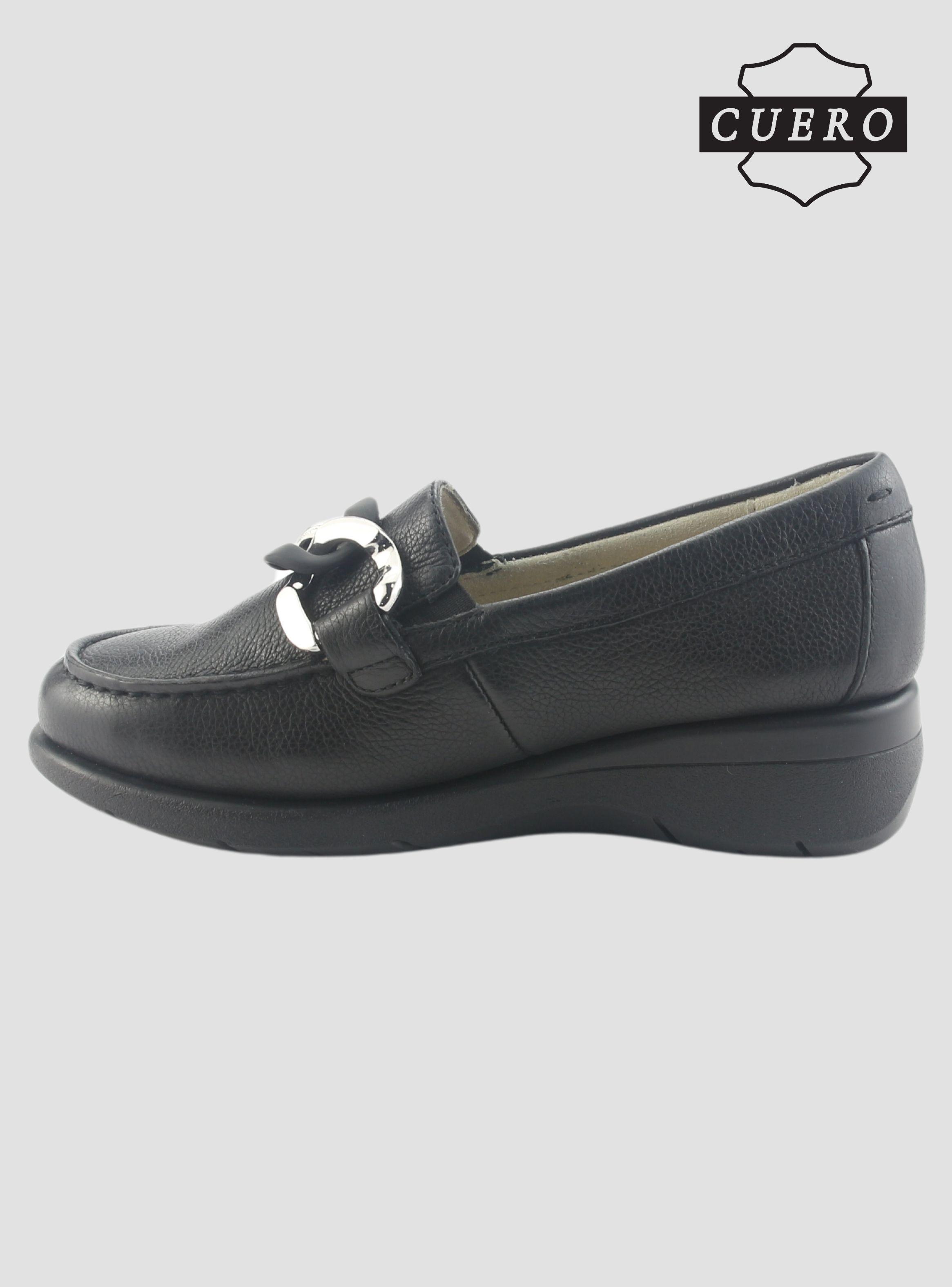 Mocasin de Cuero Chalada Mujer Cala-4 Negro Casual-2