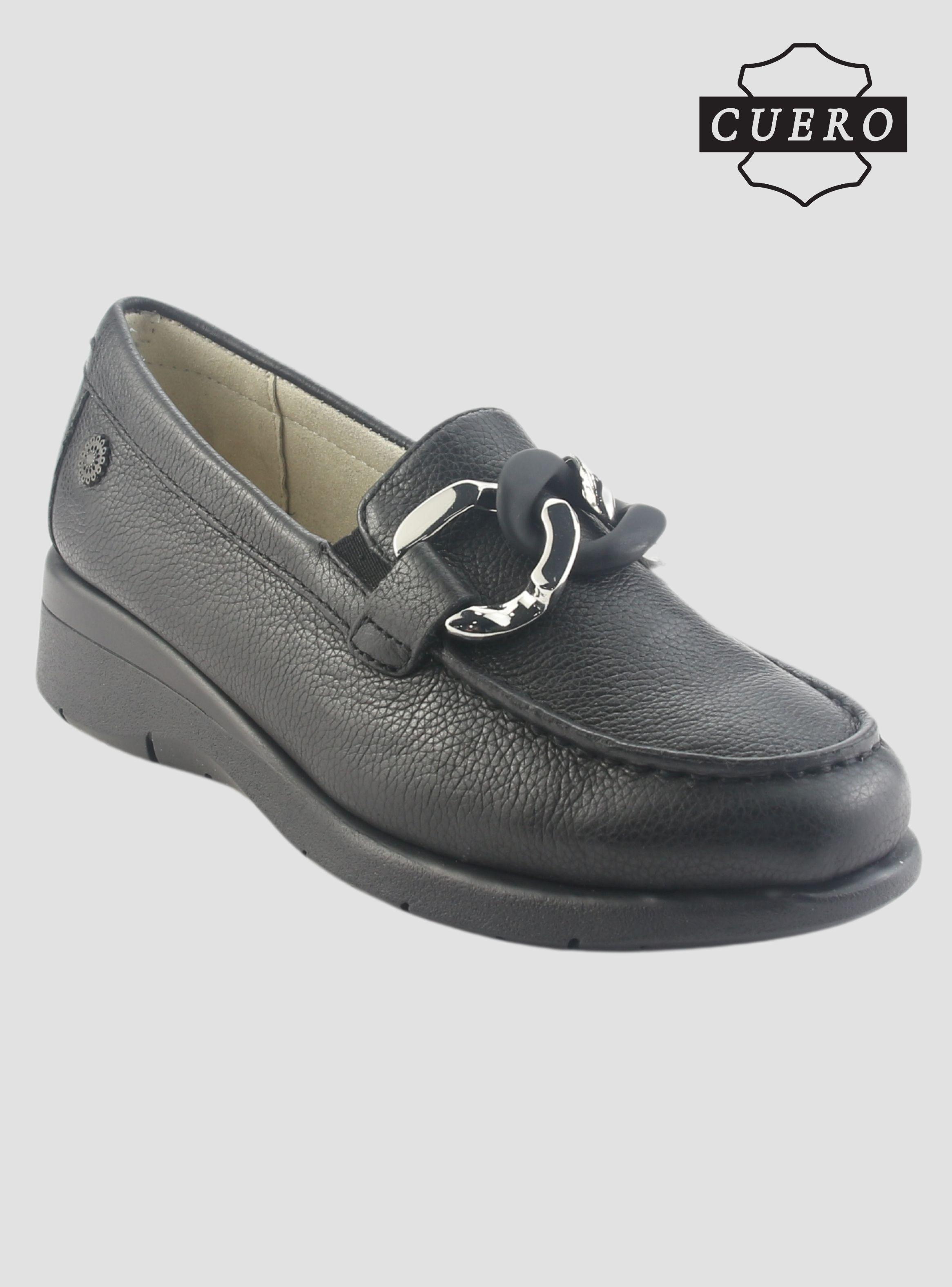 Mocasin de Cuero Chalada Mujer Cala-4 Negro Casual-3
