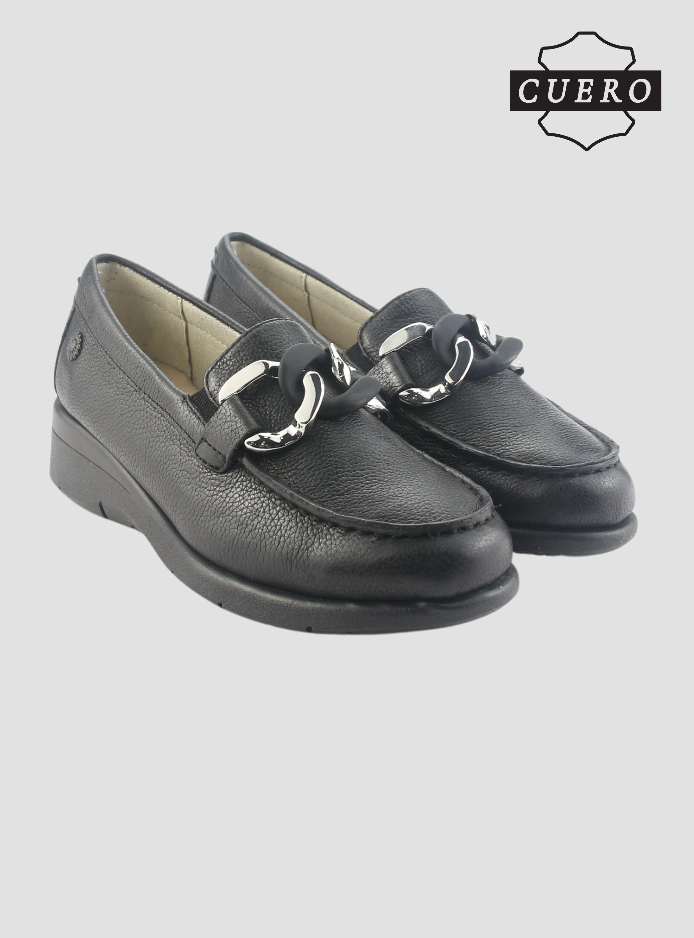 Mocasin de Cuero Chalada Mujer Cala-4 Negro Casual-5