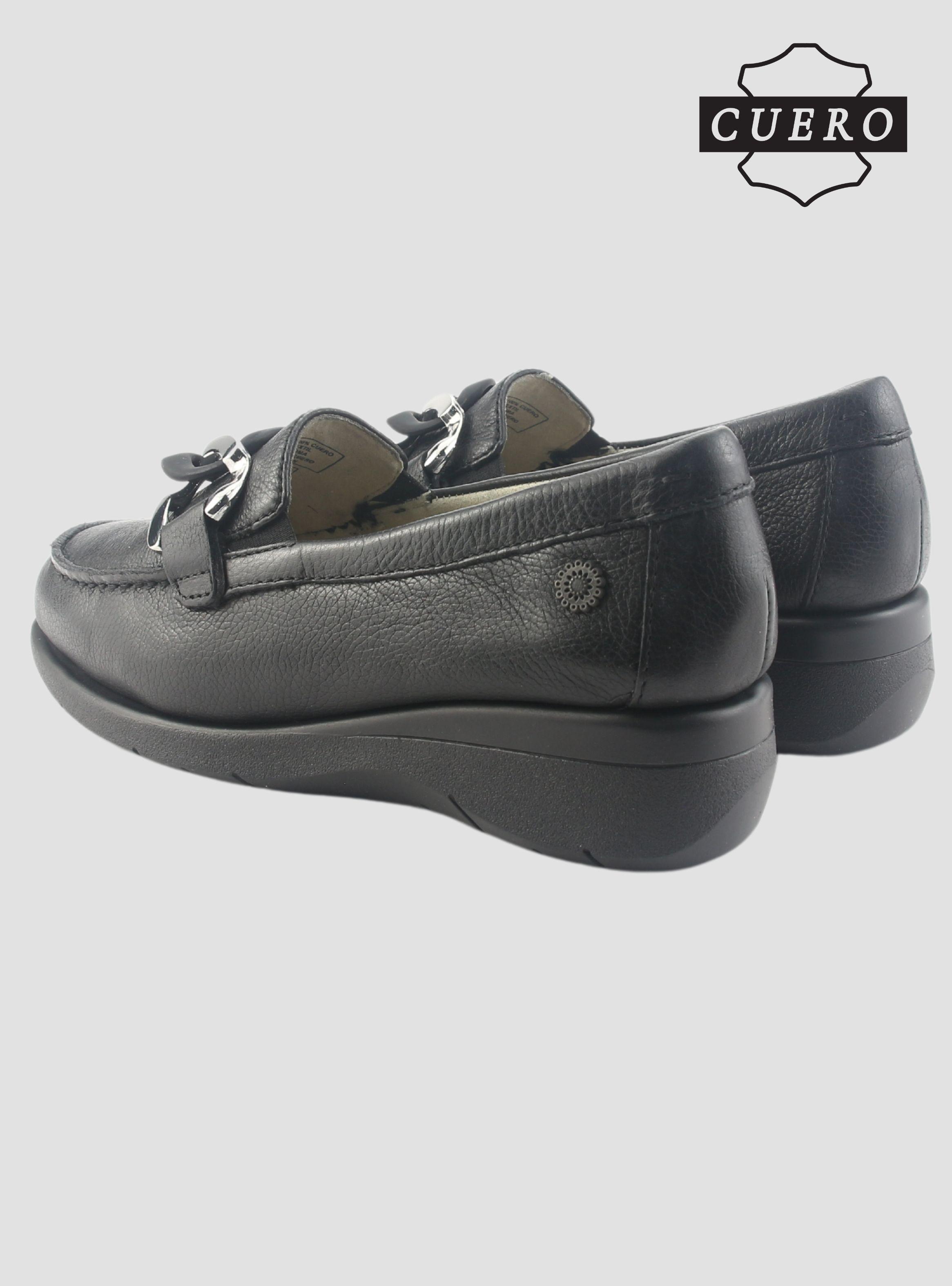 Mocasin de Cuero Chalada Mujer Cala-4 Negro Casual-6