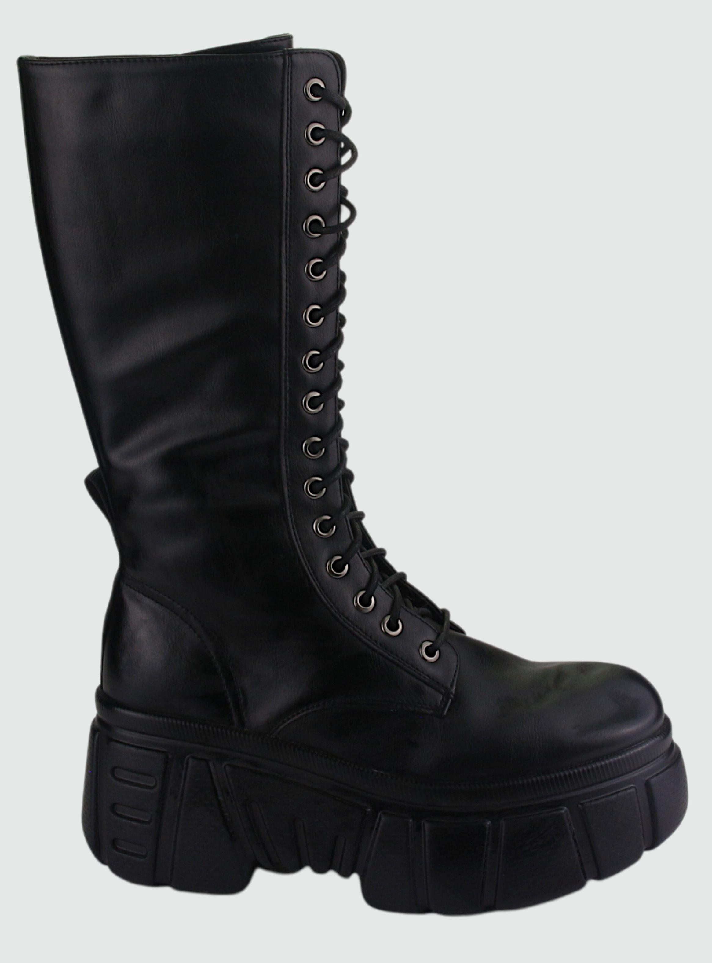 Botin Chalada Mujer 38-Nrock-8 Negro Plataforma-0