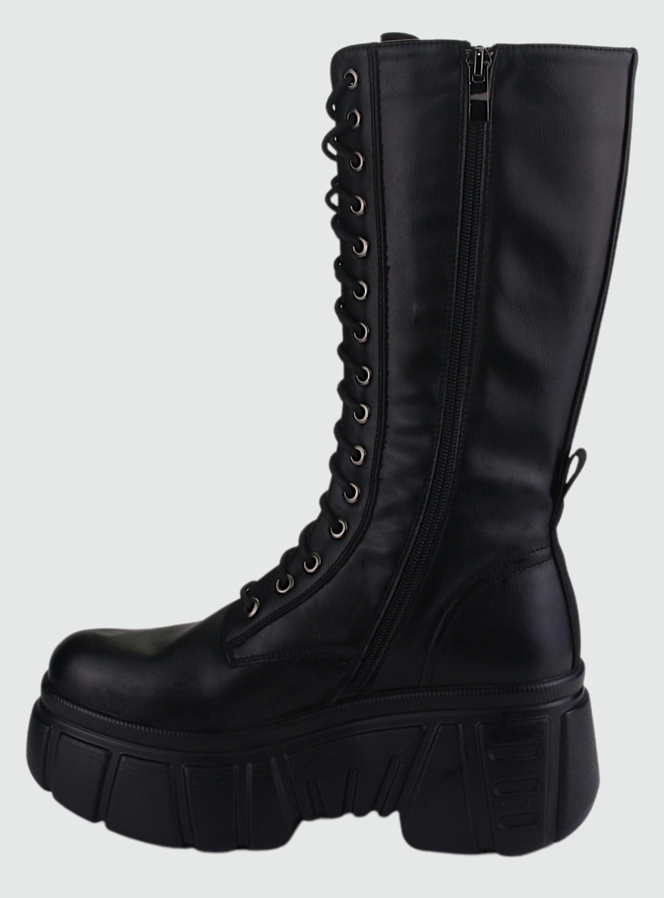 Botin Chalada Mujer 38-Nrock-8 Negro Plataforma-1