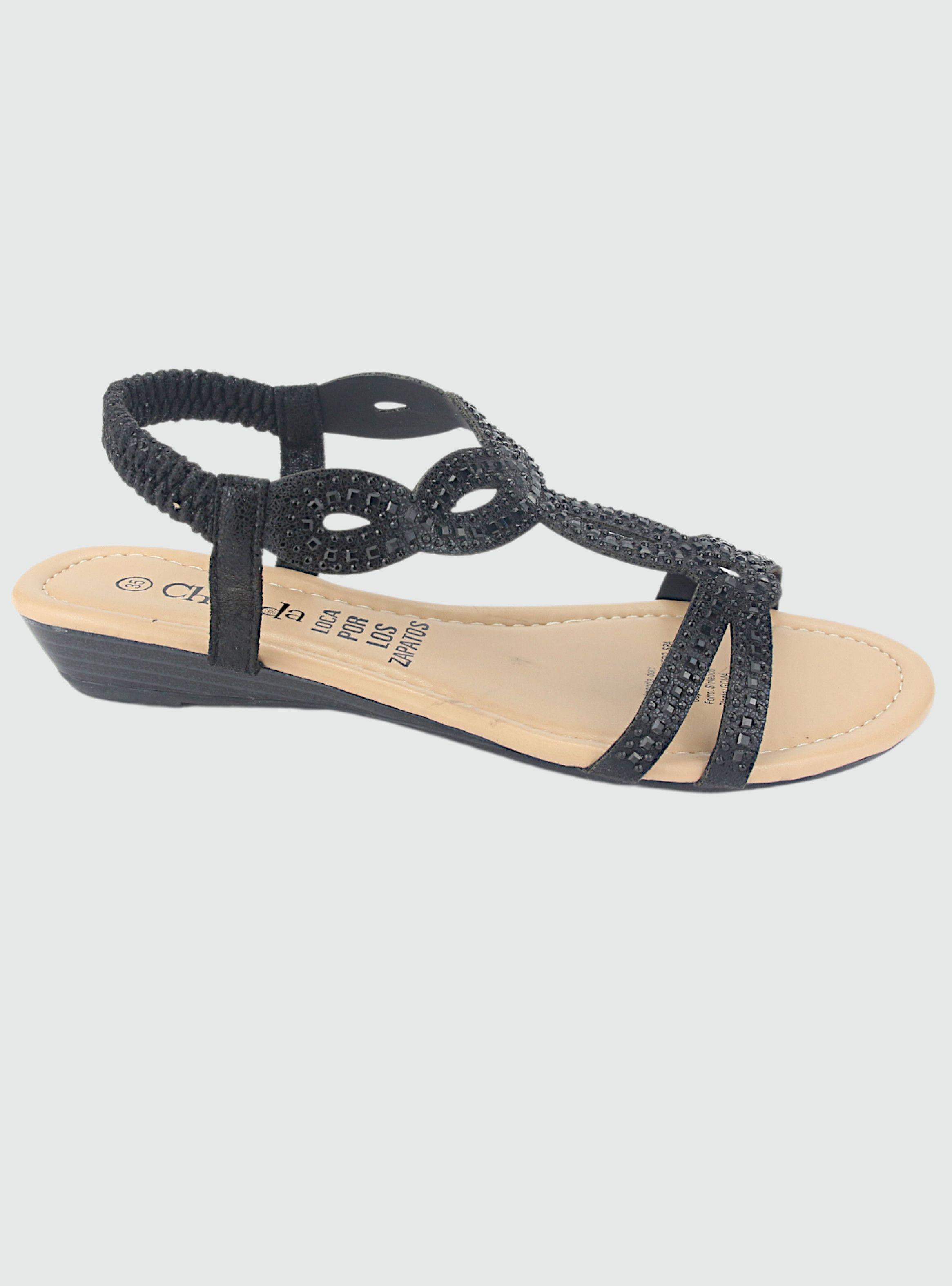 Sandalia Chalada Mujer Call-16 Negro Casual-0