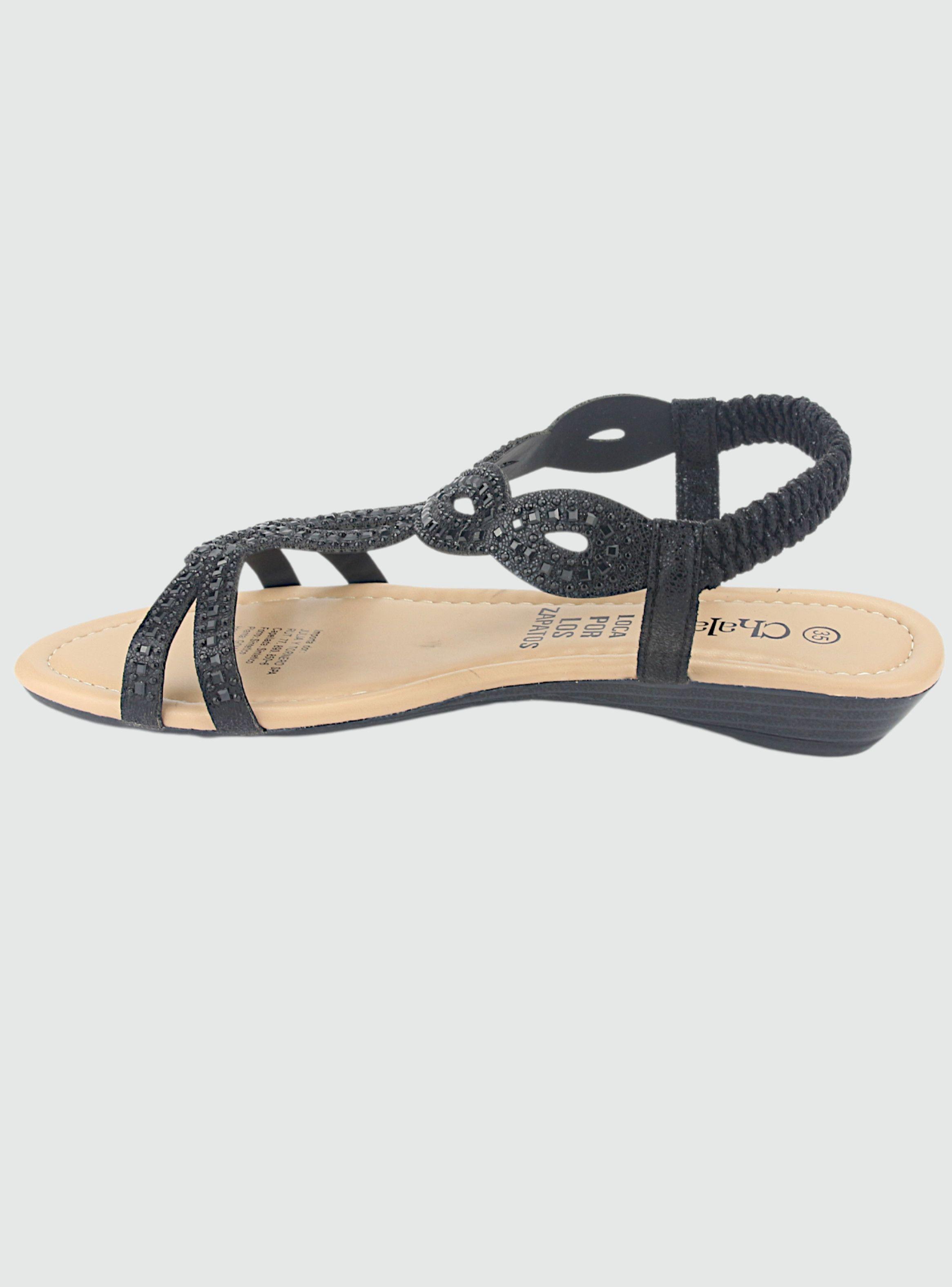 Sandalia Chalada Mujer Call-16 Negro Casual-1
