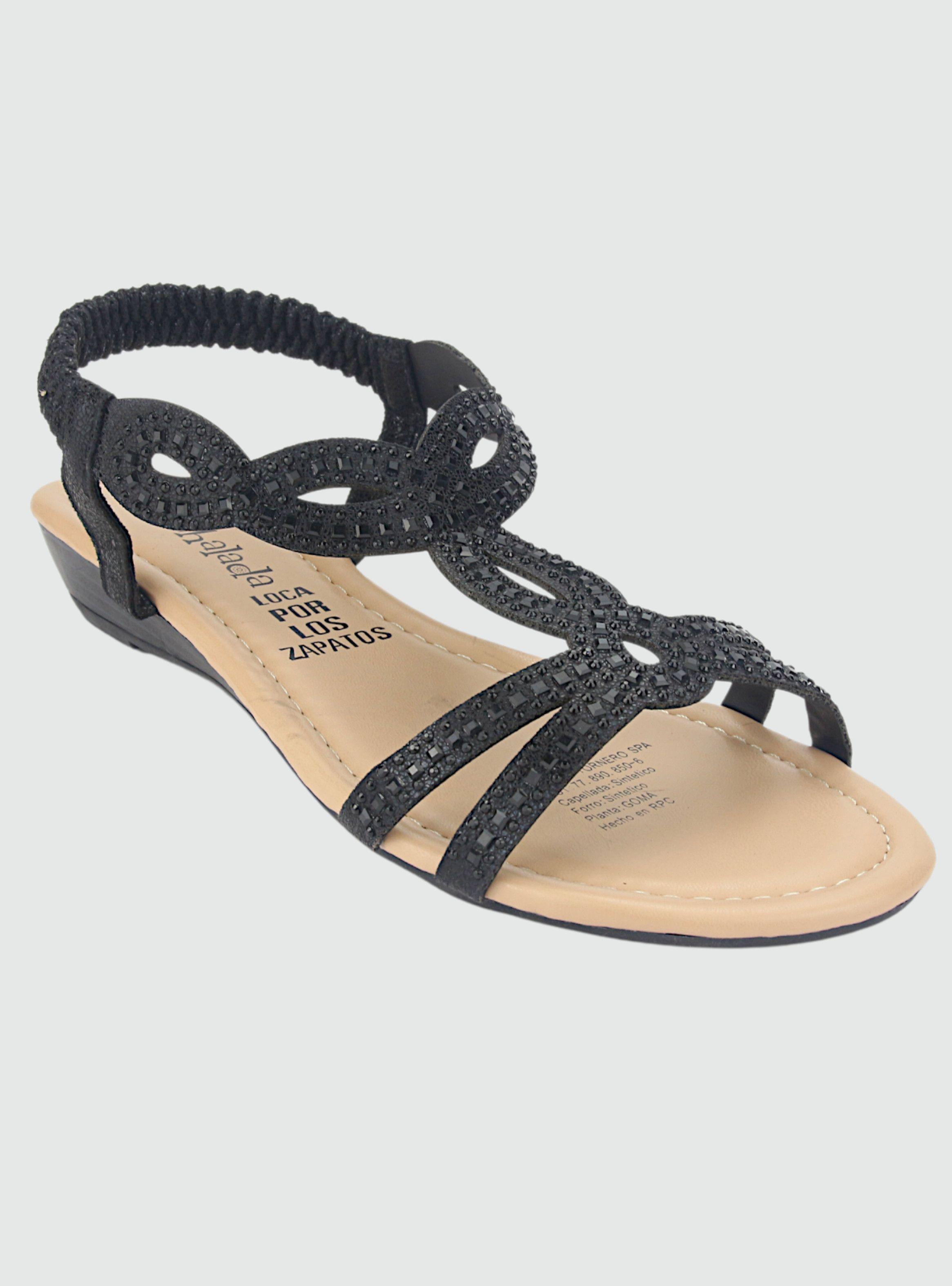 Sandalia Chalada Mujer Call-16 Negro Casual-2