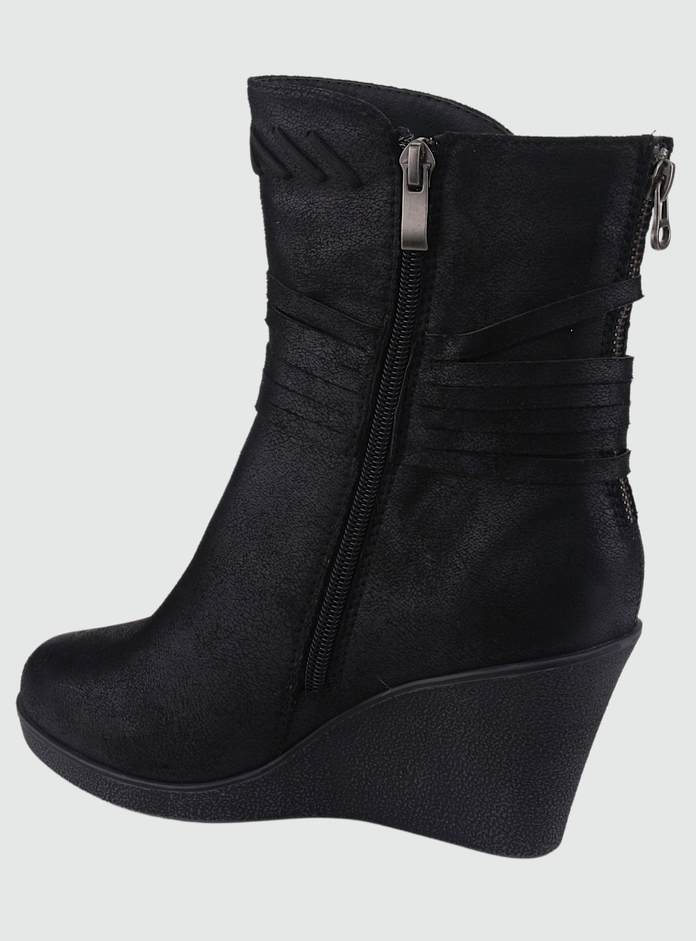 Botin Chalada Mujer Wedge-42 Negro Casual-1